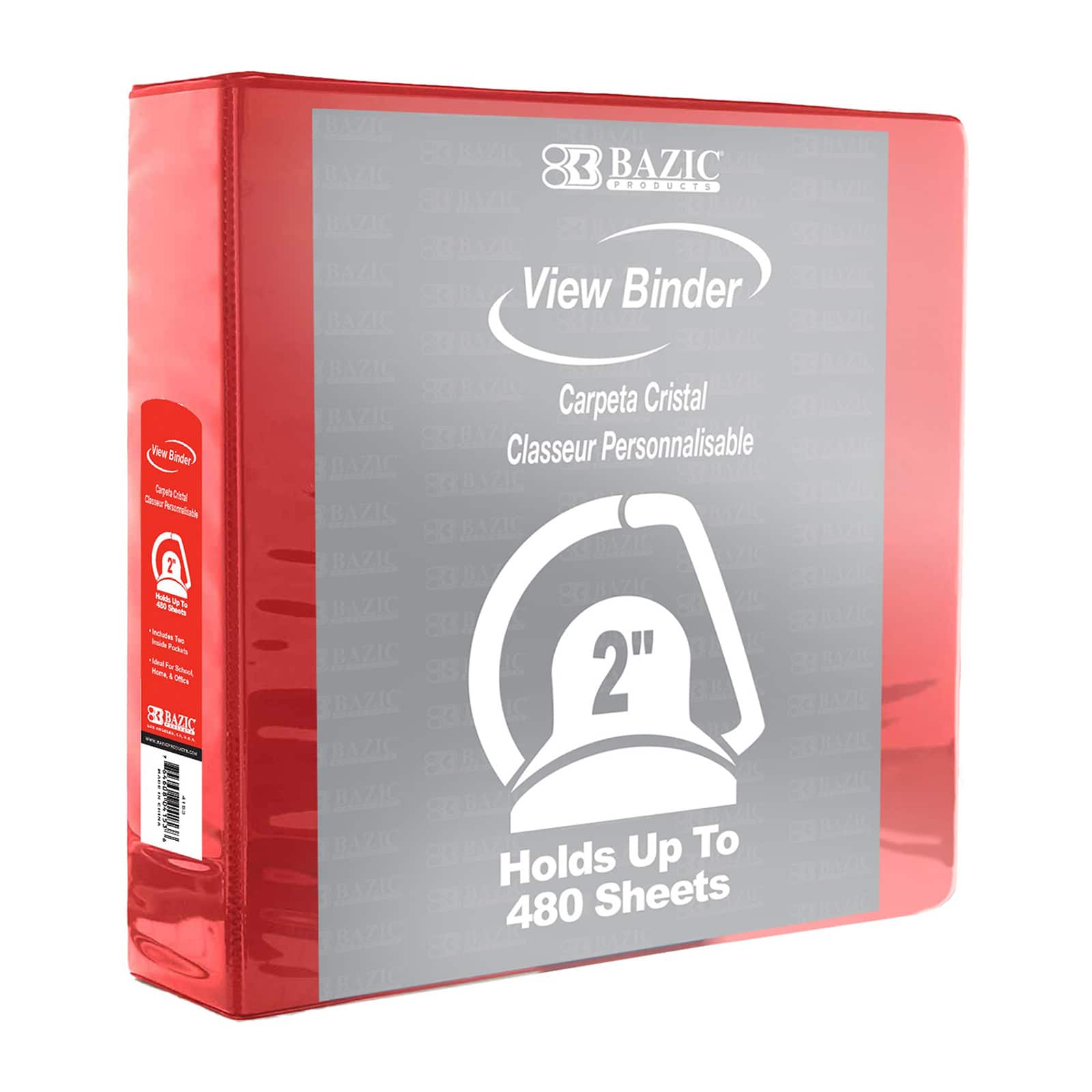 BAZIC® 2" Slant D Ring View Binder with 2 Pockets, 6ct.