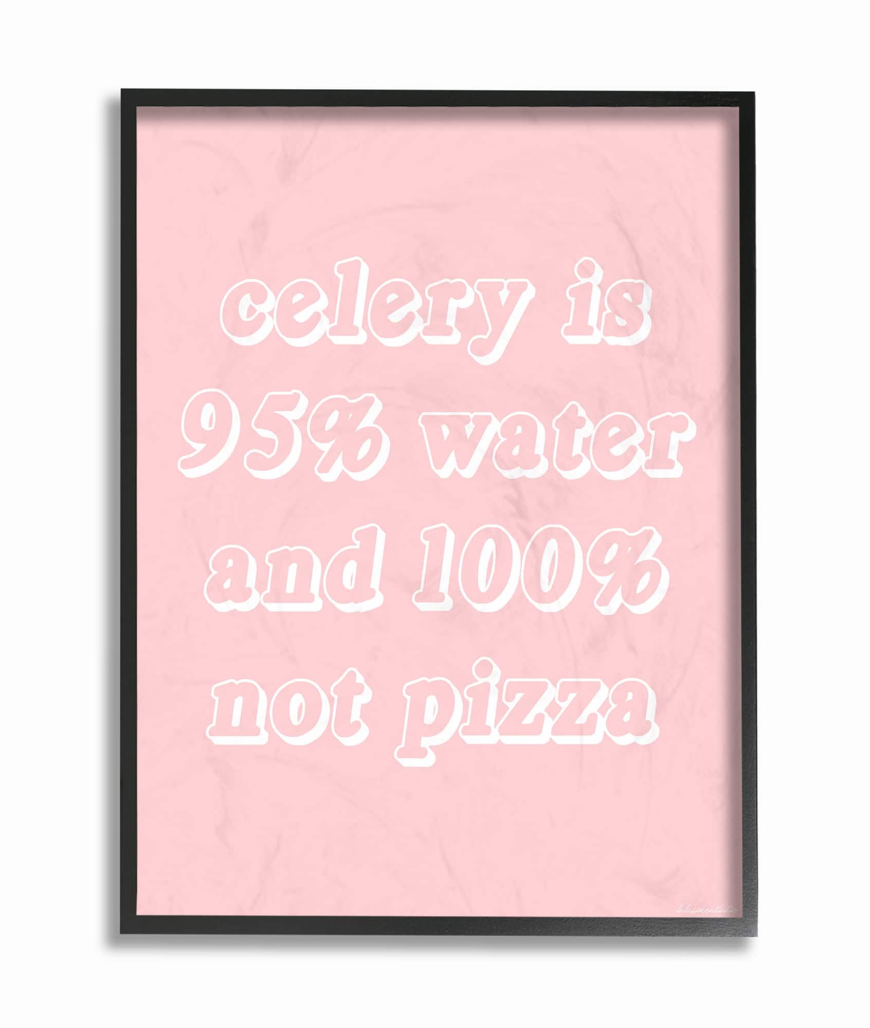 Stupell Industries Celery Typography Black Framed Wall Art