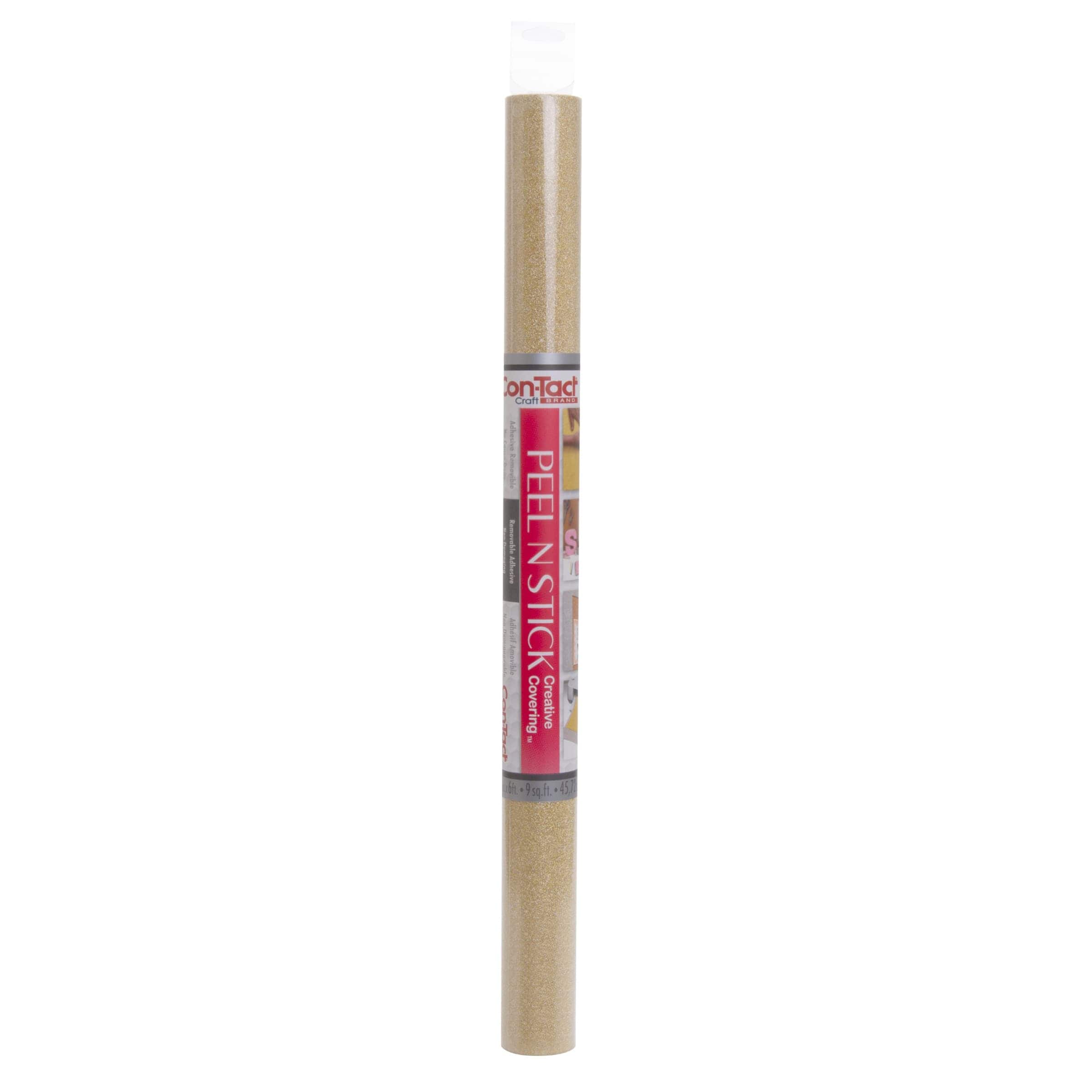 Con-Tact® 18" x 6ft. Glitter FX Gold Peel N Stick Covering