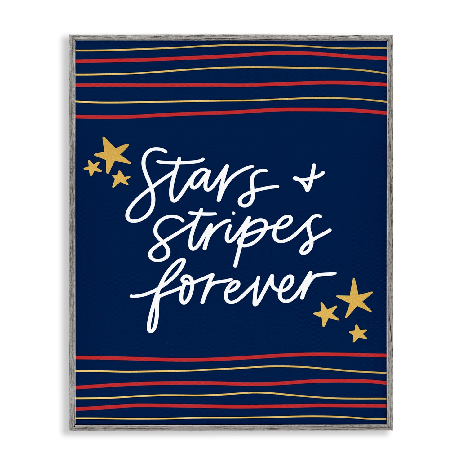 Stupell Industries Stars Stripes Forever Americana Independence Day Framed Giclee Art