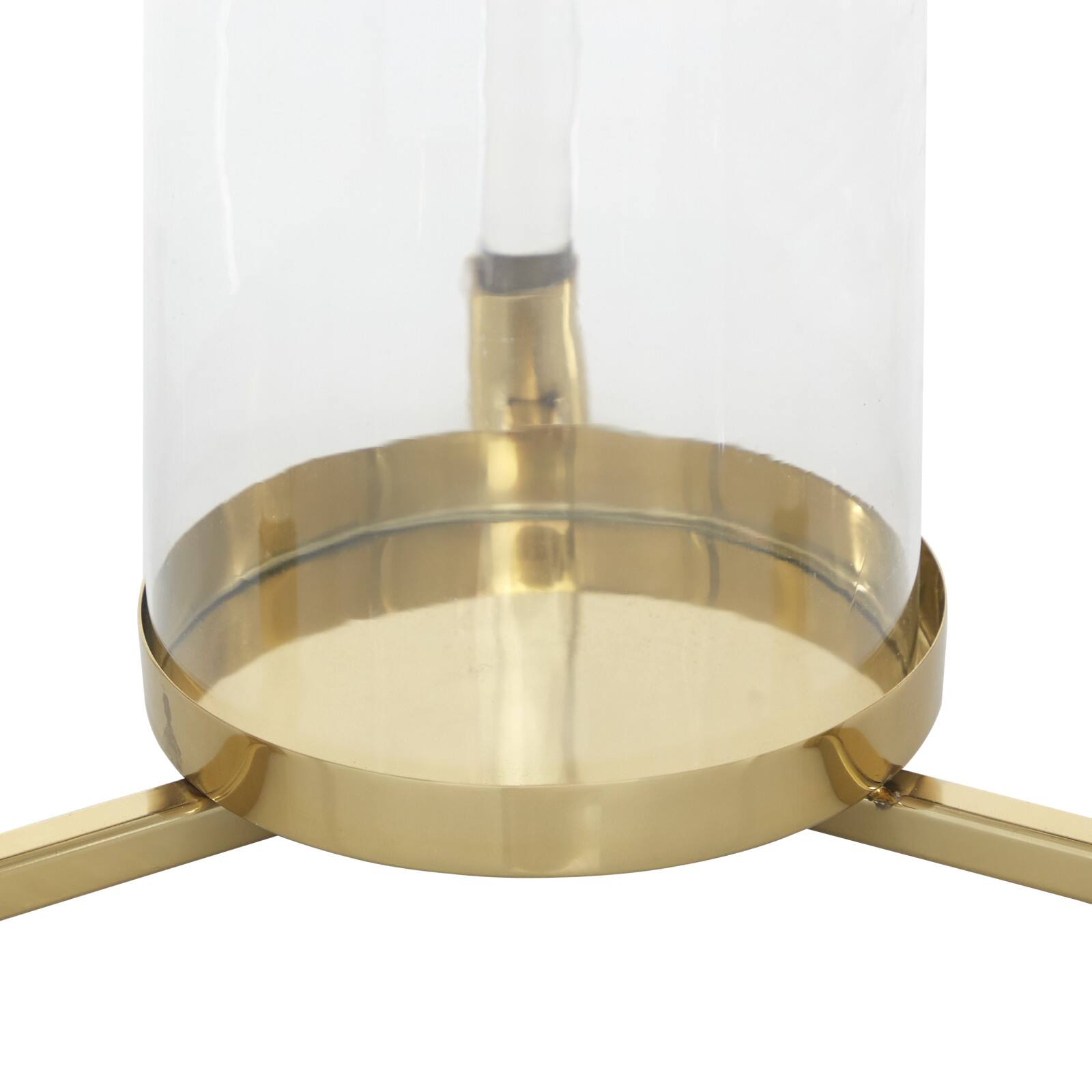 Gold Stainless Steel Contemporary Lantern, 18" x 11" x 11"