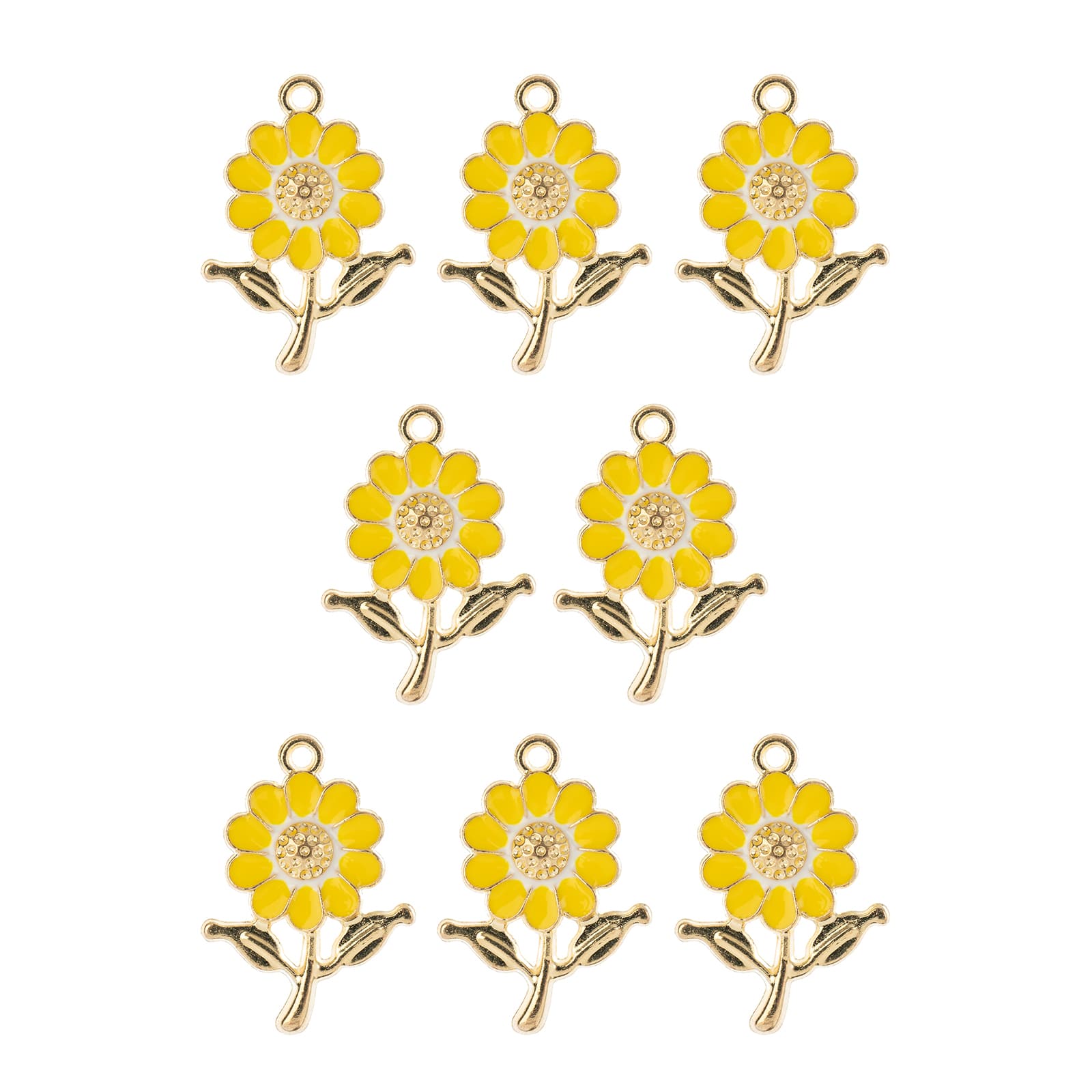 John Bead Sweet & Petite Daisy Flower Charms, 8ct.