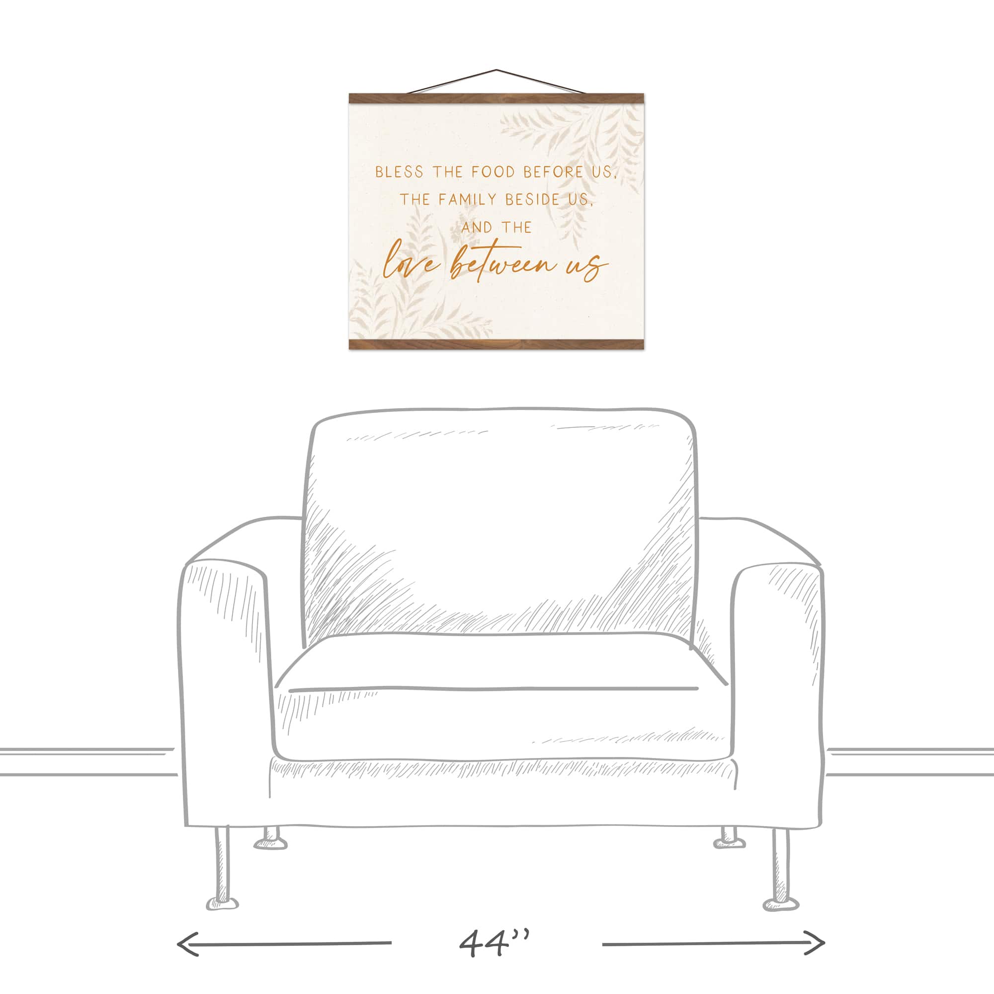 Fall Love Between Us Teak Hanging Canvas