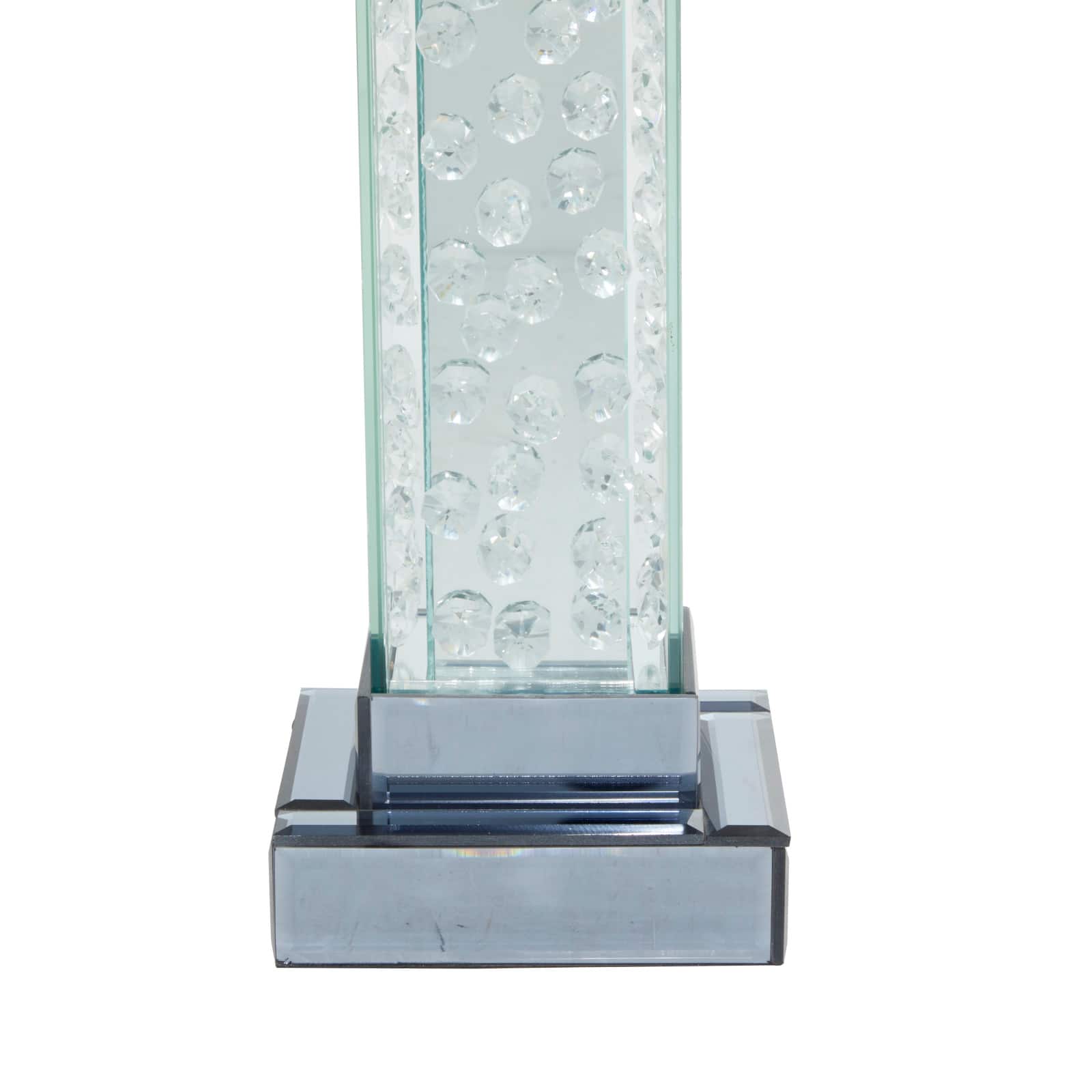 15'' Gray Glass Glam Candlestick Holder