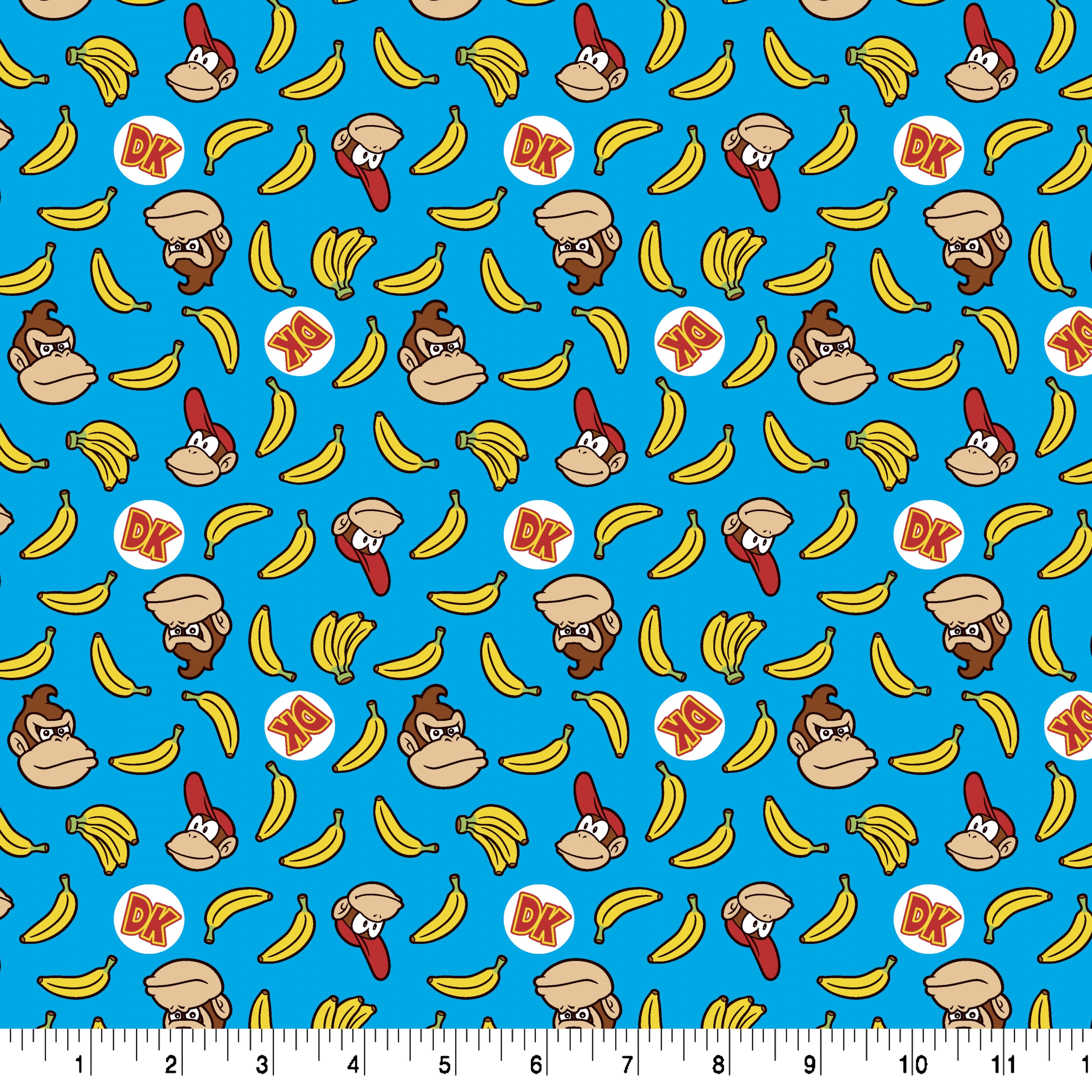 Nintendo® Donkey Kong™ Banana Blue Cotton Fabric