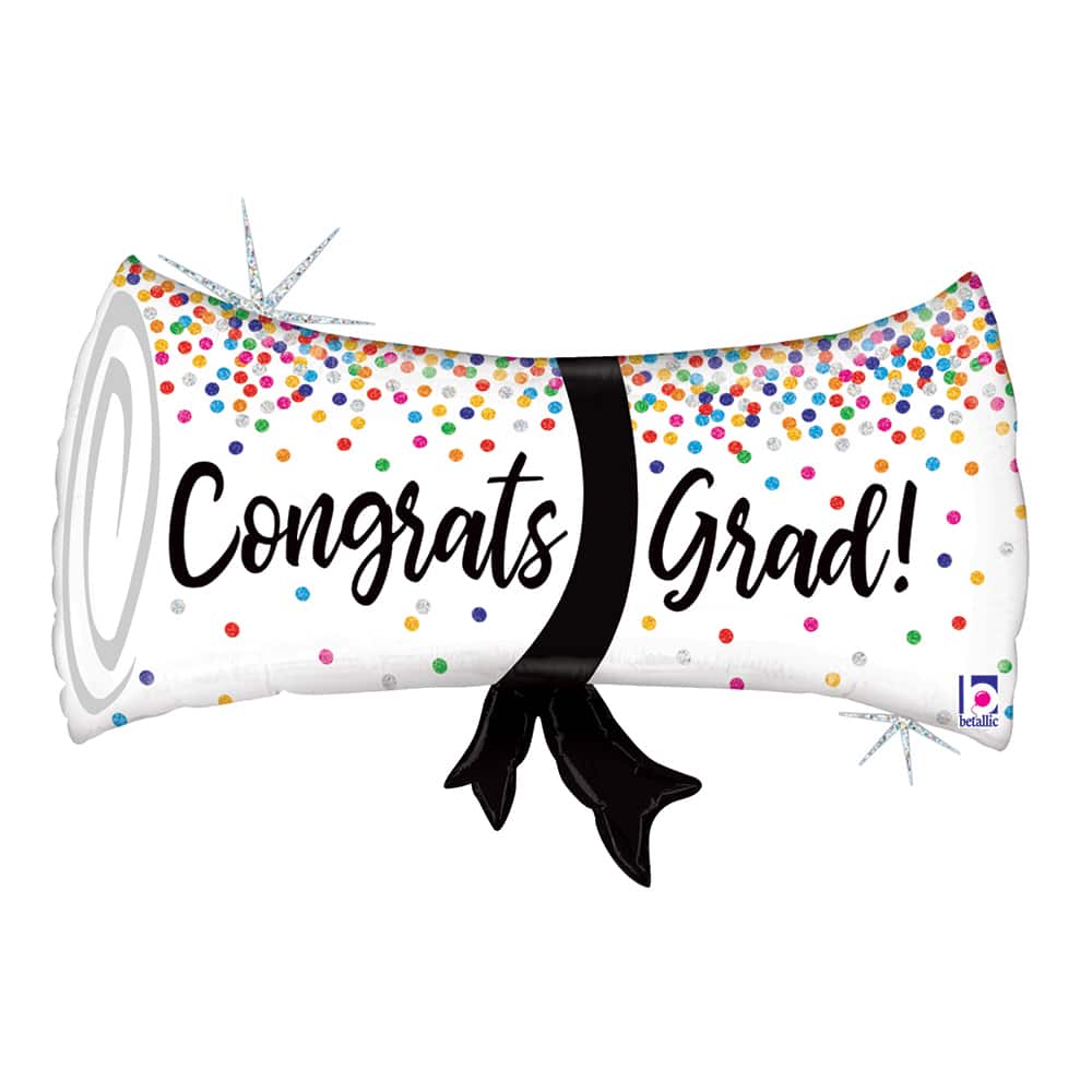 27" Confetti Diploma Foil Balloon