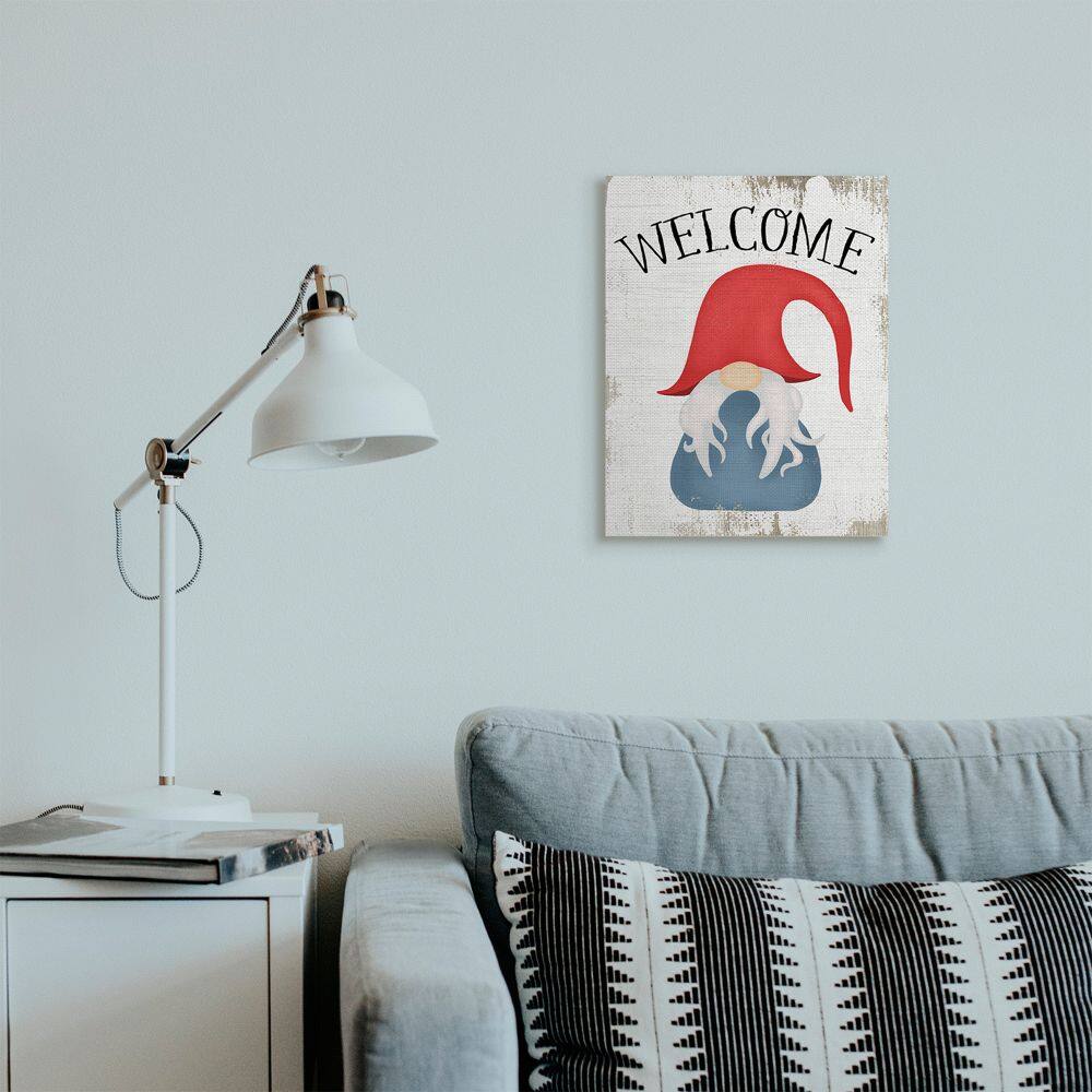 Stupell Industries Welcome Gnome Sign Mythical Garden Elf Pun Canvas Wall Art