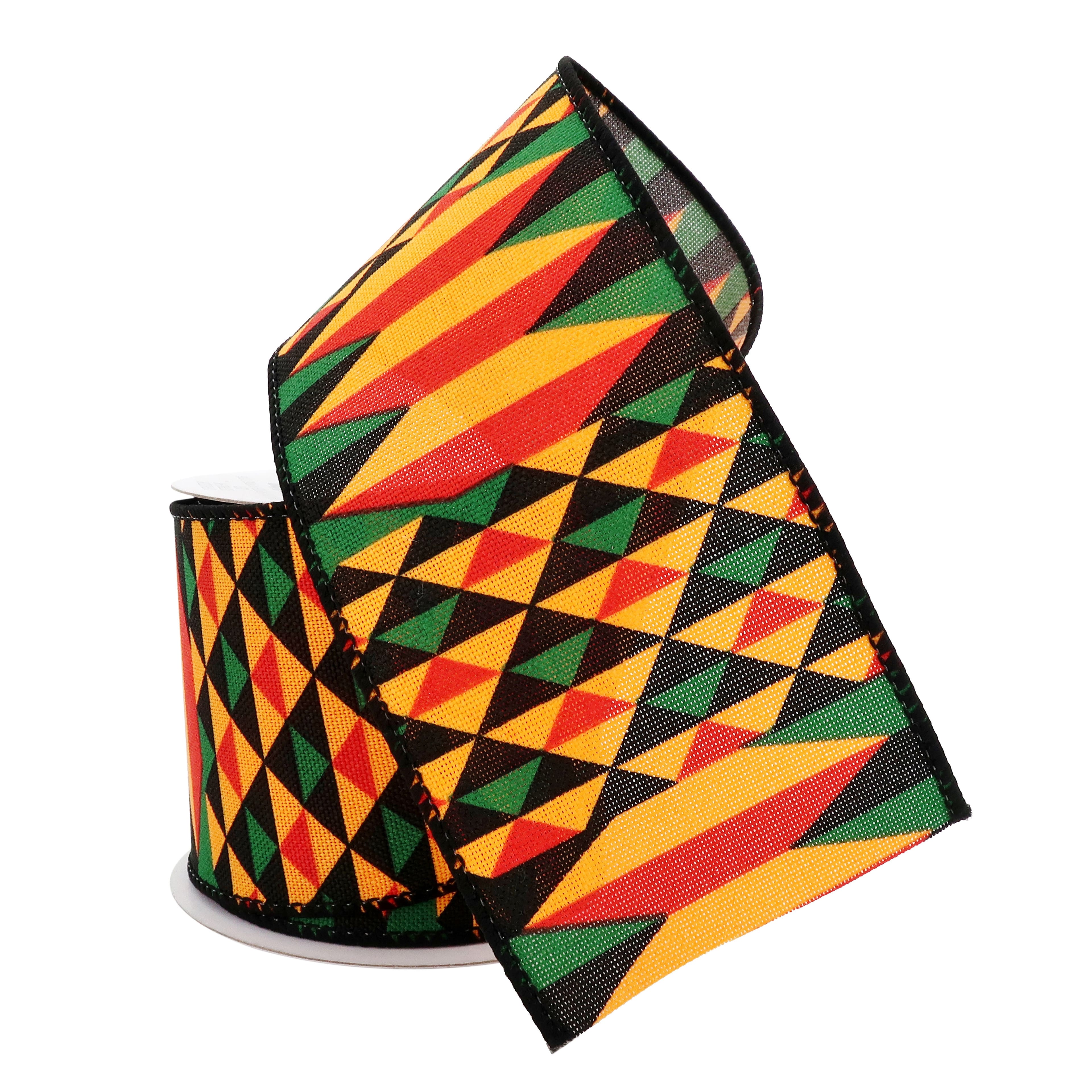 12 Pack: 2.5" x 3yd. Faux Linen Wired Geometric Ribbon by Celebrate It™