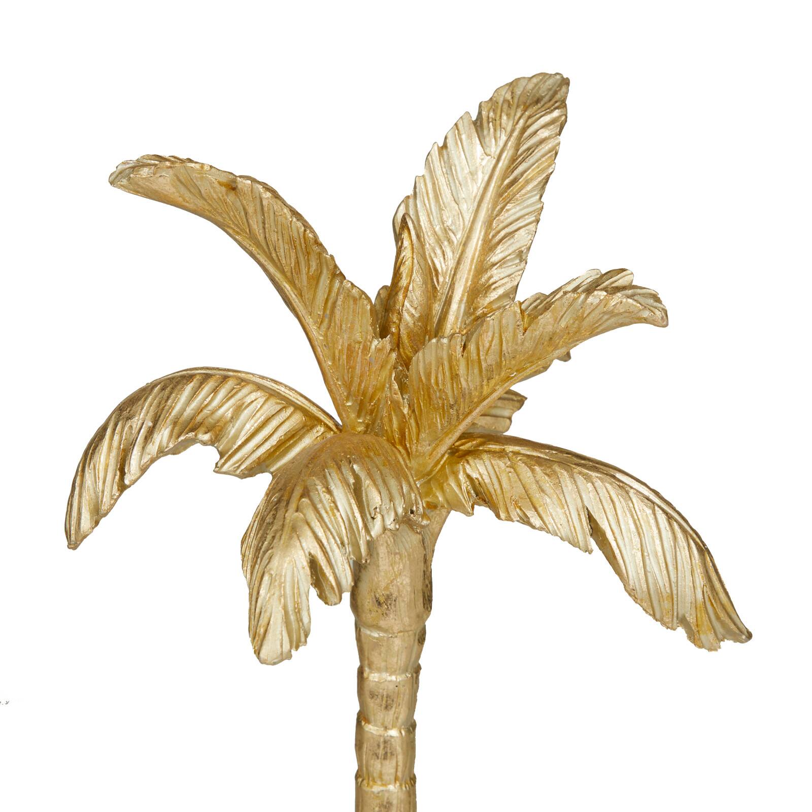 Gold Polystone Coastal Nature Sculpture, 9" x 7" x 20"