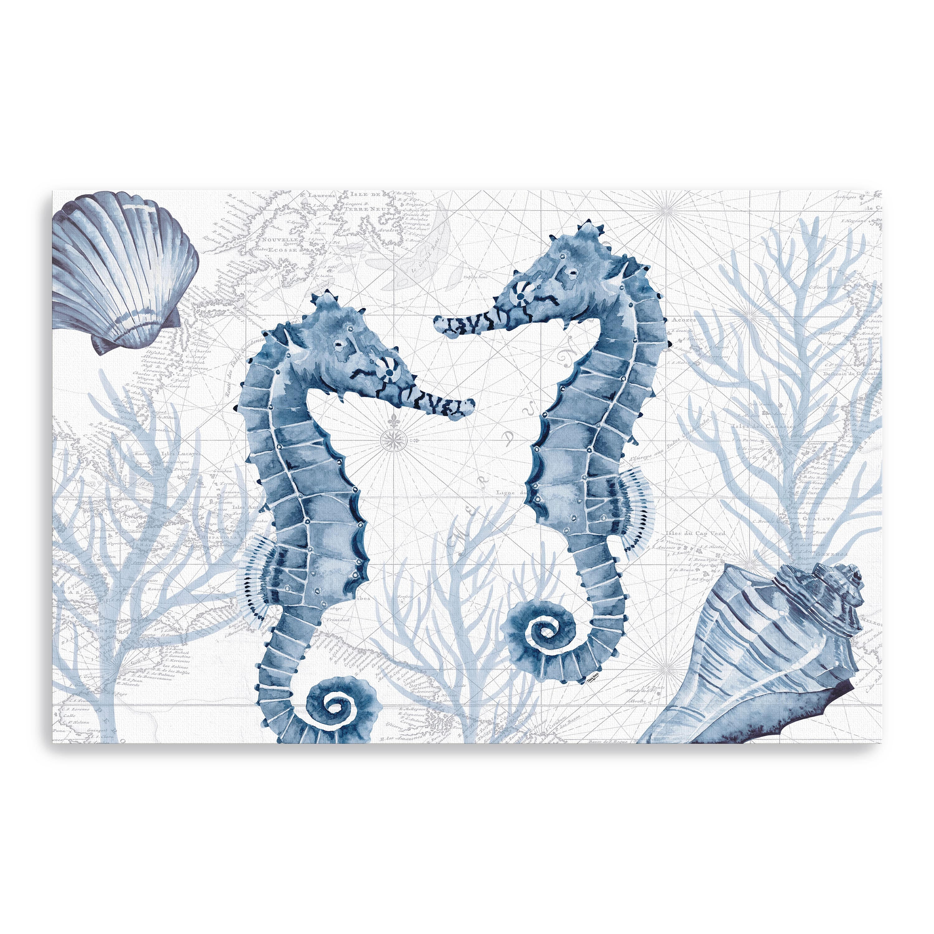 Deep Blue Sea IV On White Canvas Giclee