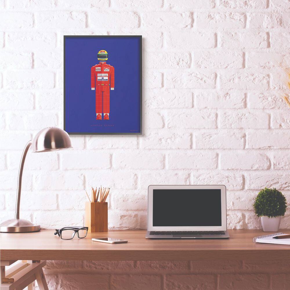 Stupell Industries Ayrton Senna Famous Fashion Design with Black Frame Wall Accent