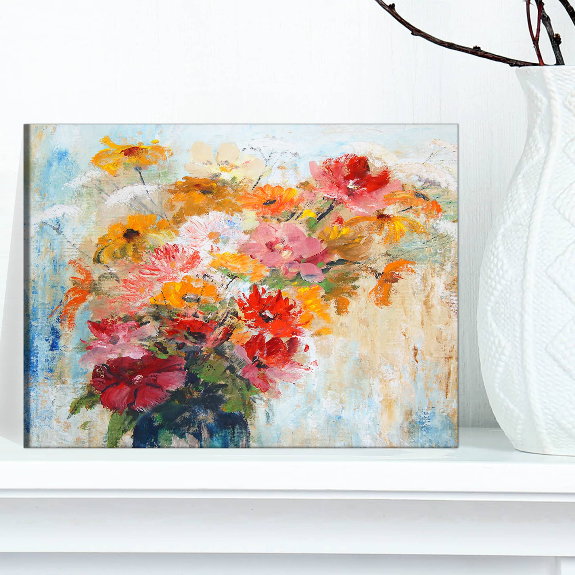 Designart - Flowers in Vase Painted
