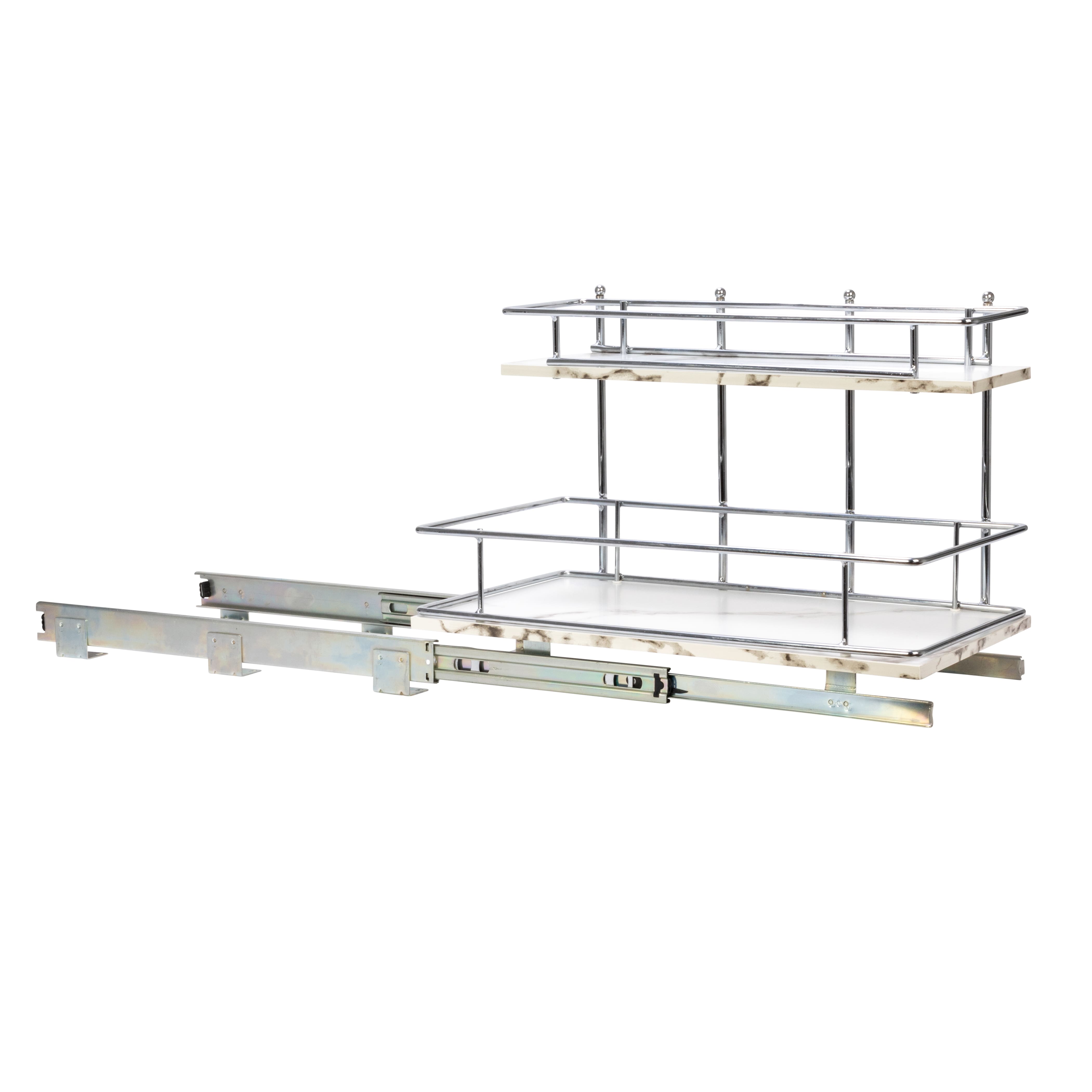 Household Essentials Glidez Marble 2-Tier Cabinet Organizer