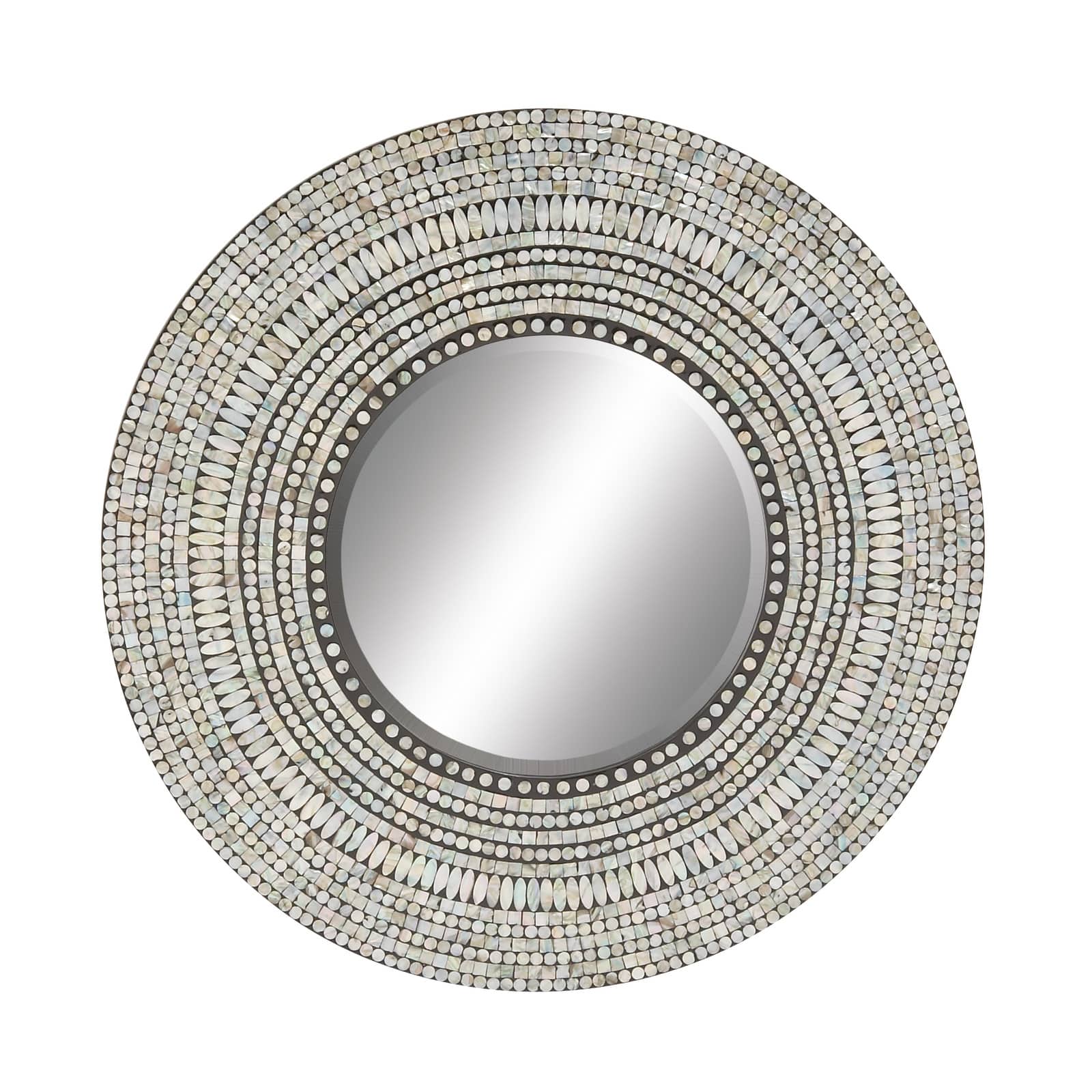 32" Blue Wood Coastal Wall Mirror