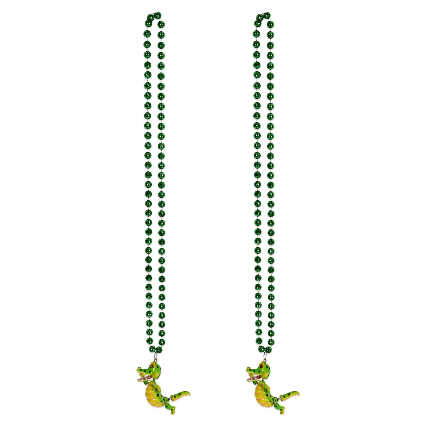 Beistle 36" Beads with Bobble Alligator Medallions, 2ct.