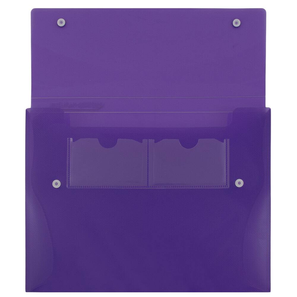 JAM Paper 9.5" x 12.5" Plastic Portfolio with Two Button Snap Closure