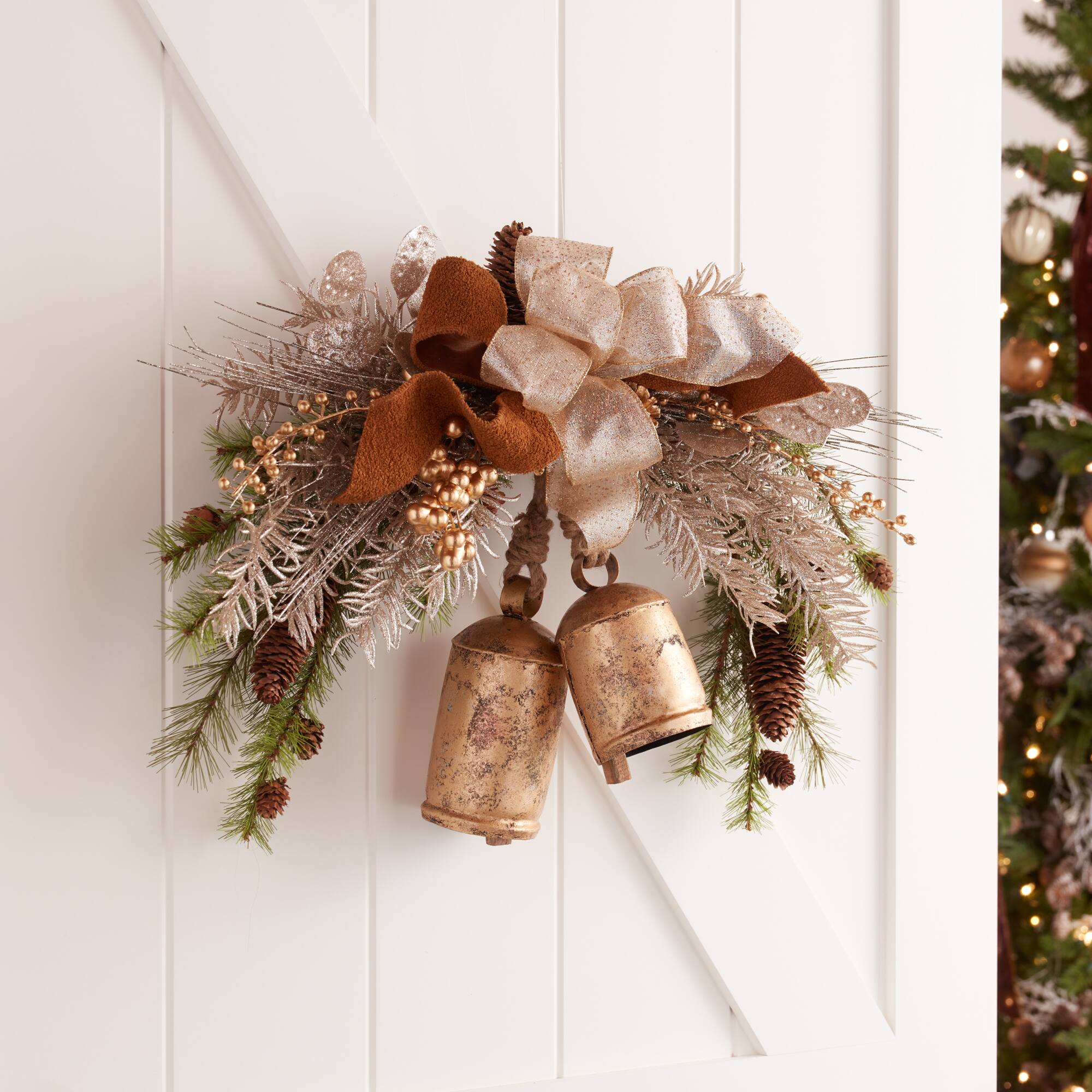 Melrose Distressed Metal Bell Ornaments Set