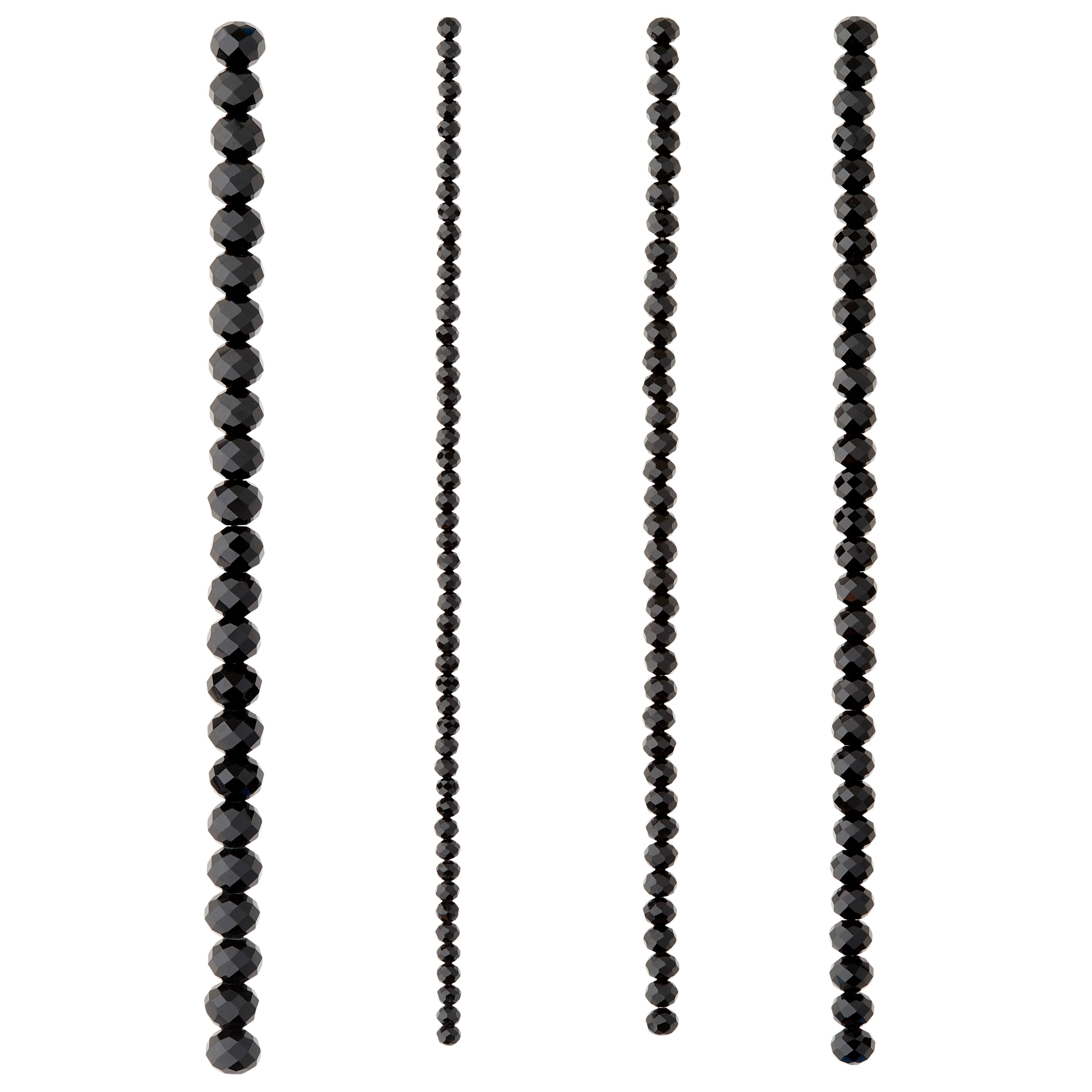 Black Faceted Glass Round Beads by Bead Landing™