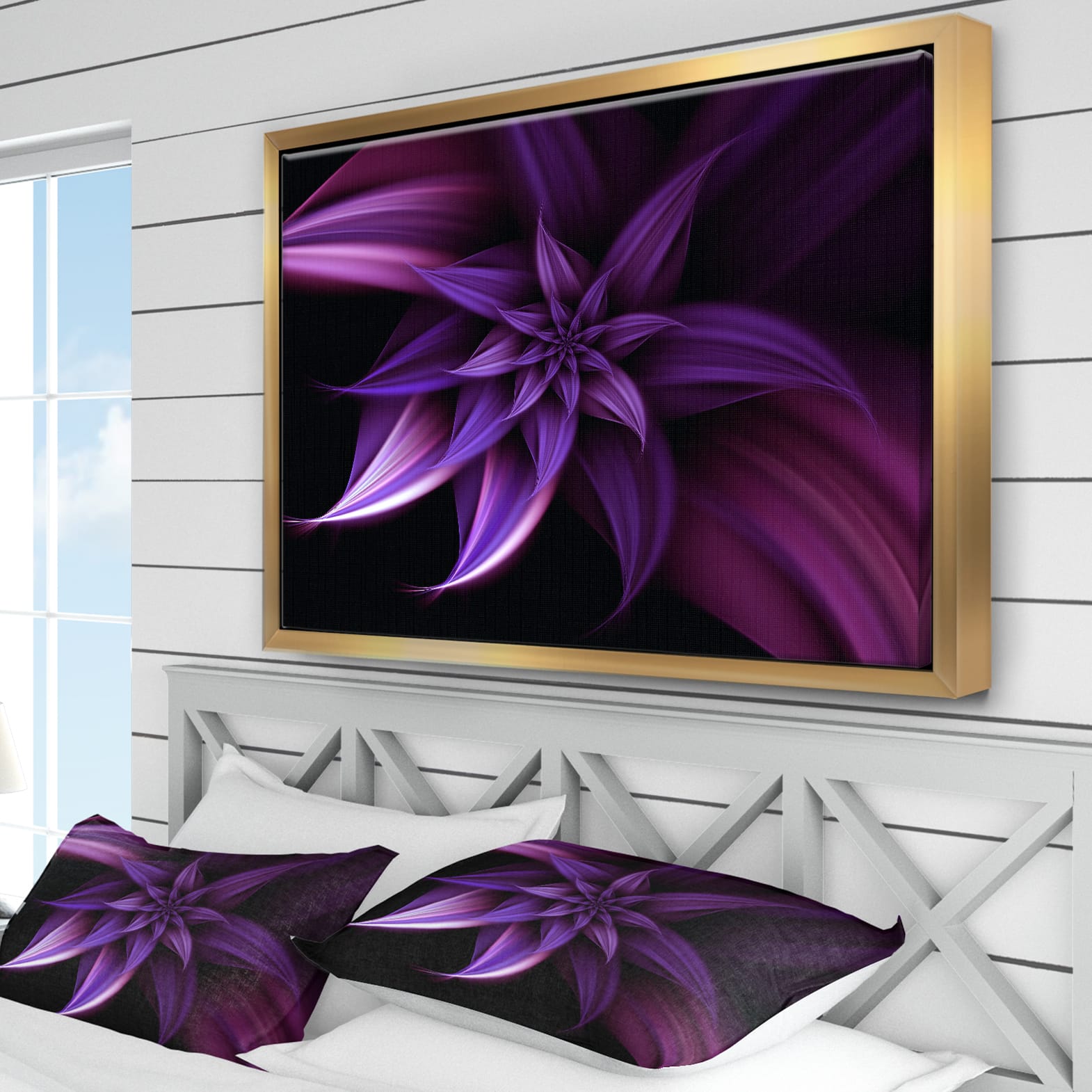 Designart - Fractal Flower Purple