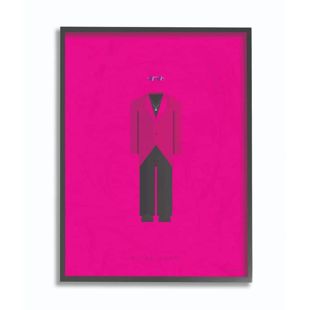 Stupell Industries Elton John Fashion Design Wall Accent with Black Frame