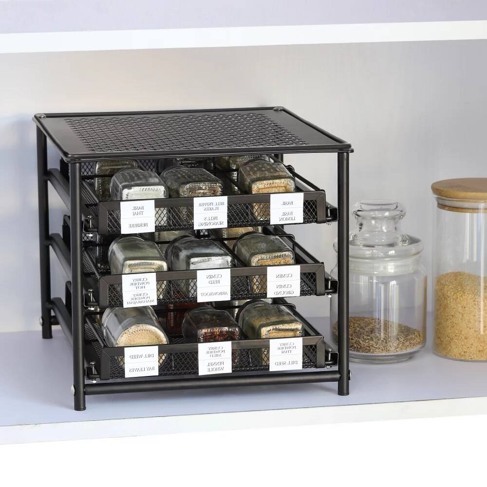 3-Tier 18-Bottle Spice Rack Organizer