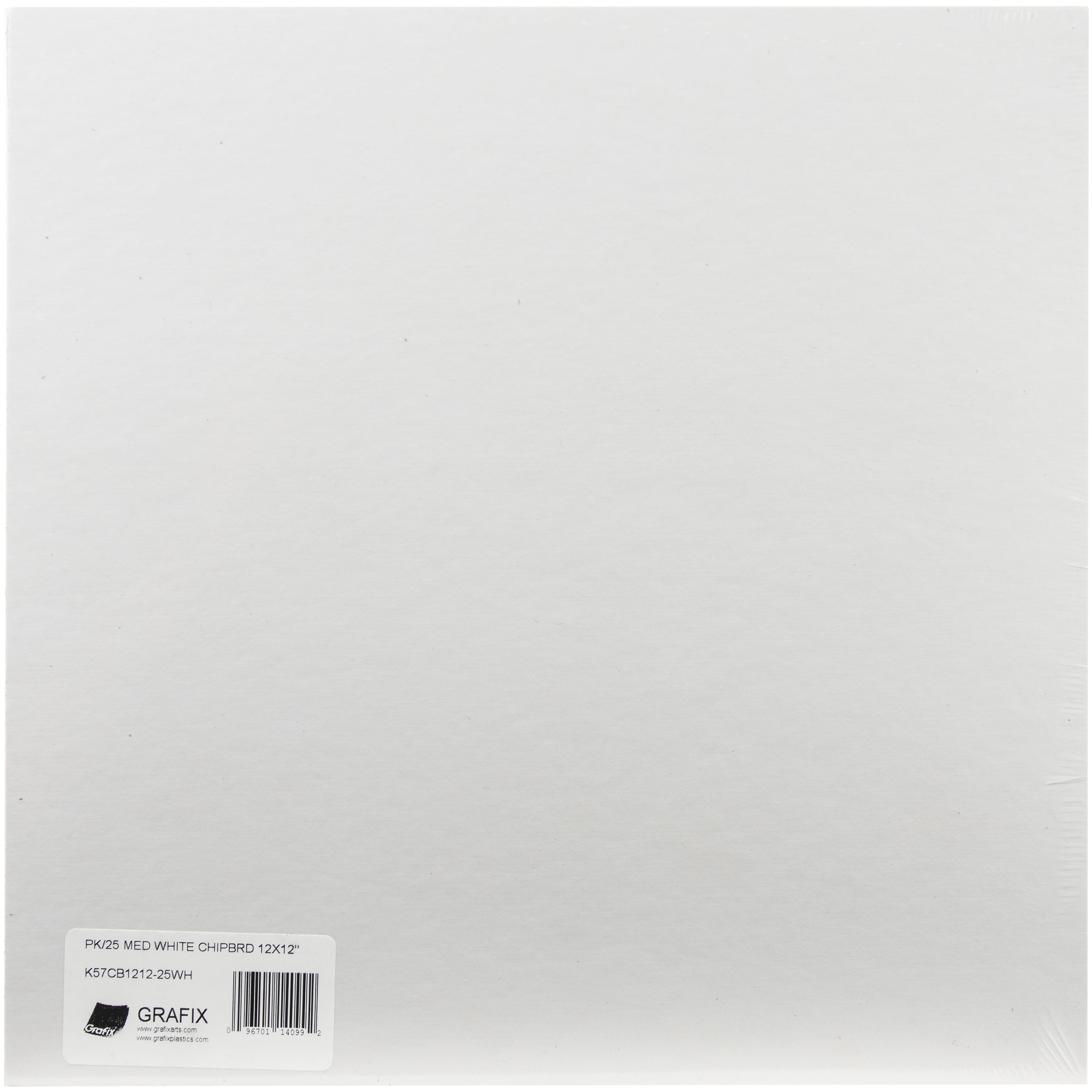 Grafix® White Medium Weight Chipboard Sheets, 25 Sheets