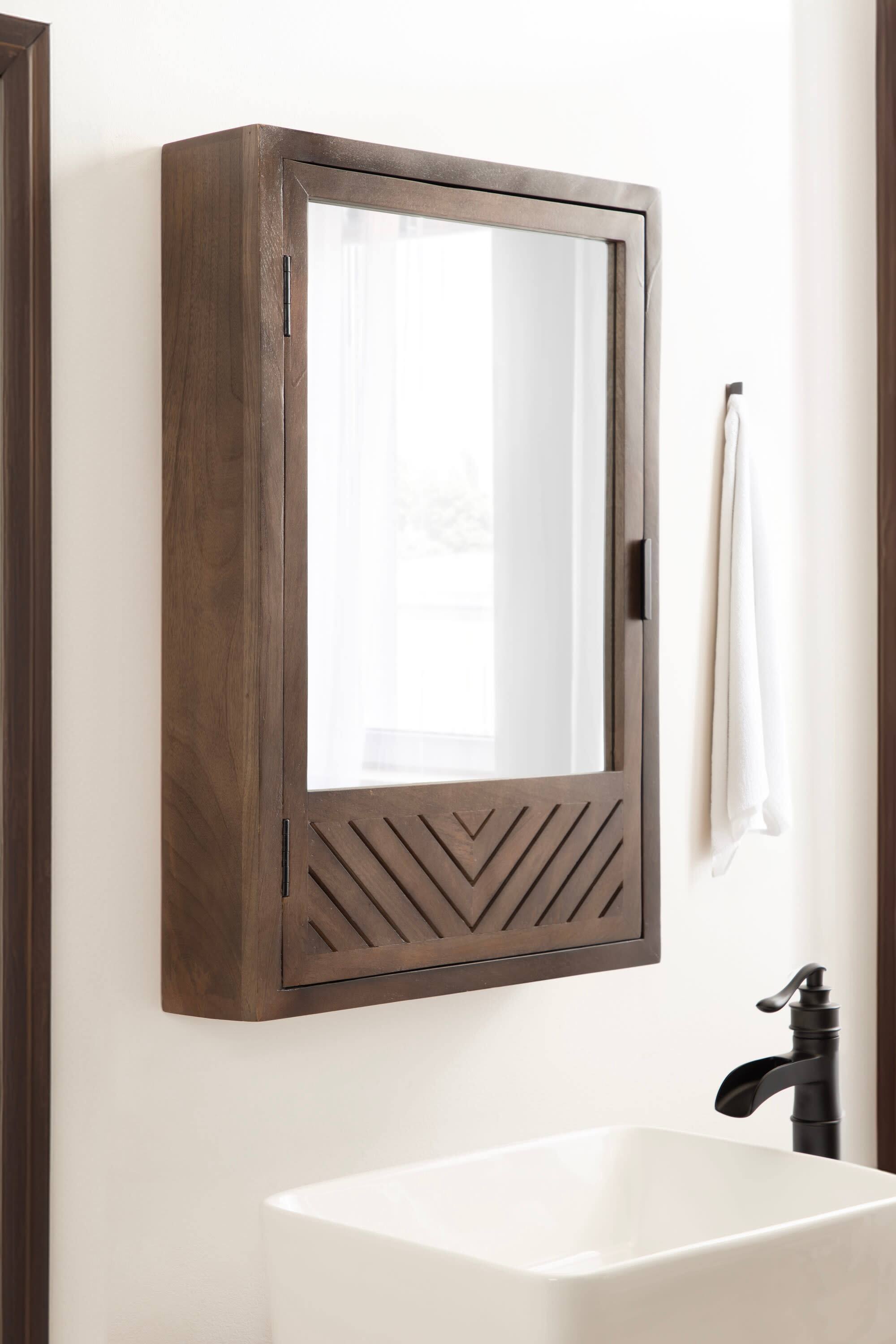 Kate and Laurel Mezzeta Bathroom Cabinet with Mirror