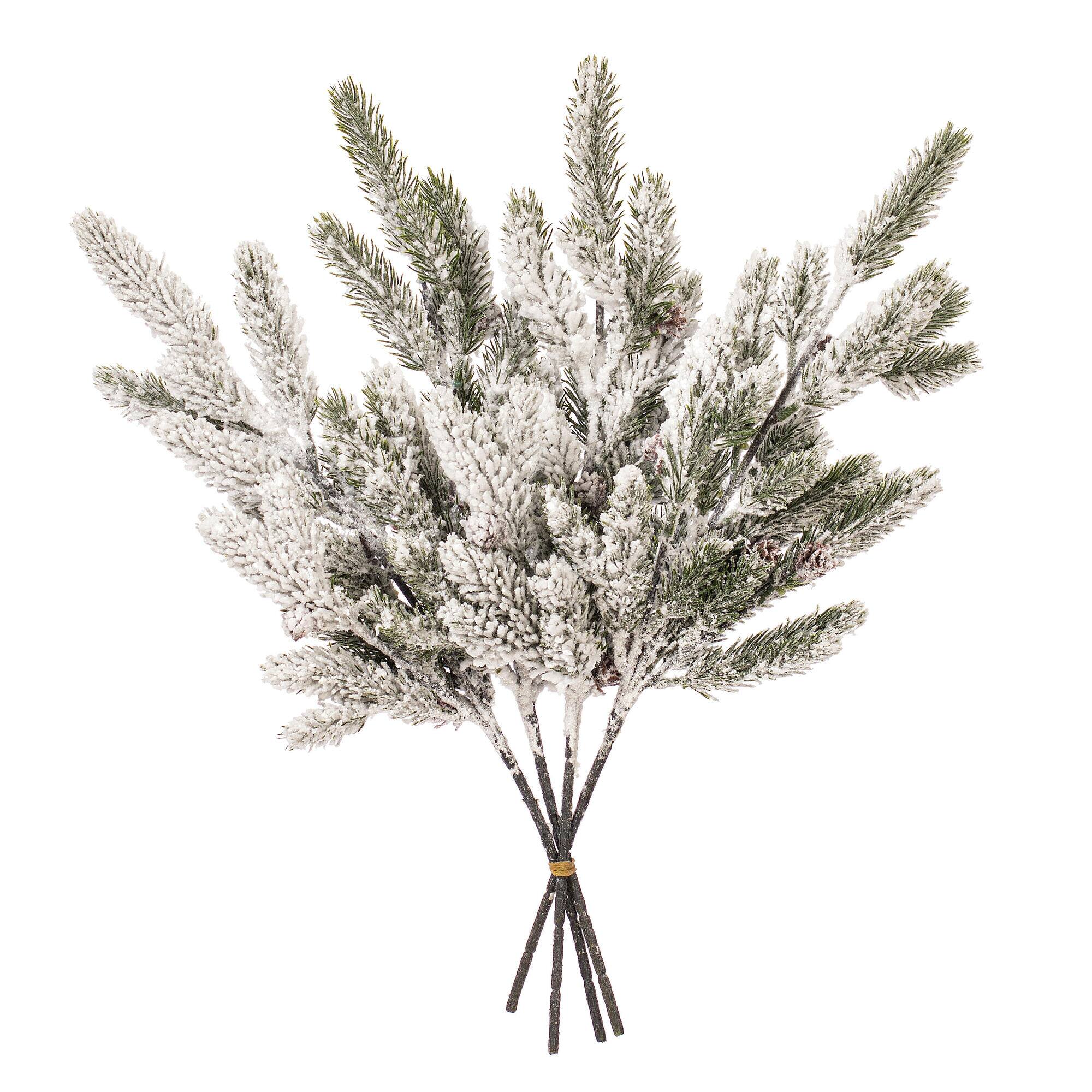 Vickerman 19.5" Snowy Glitter Artificial Pinecone Fir Sprays, 4ct.