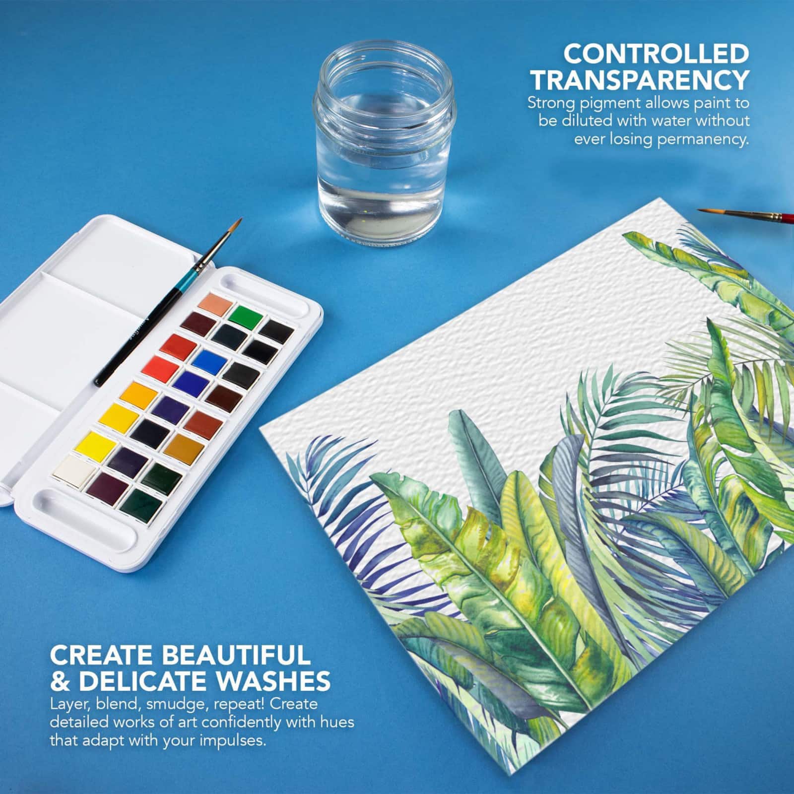 Daler-Rowney® Aquafine 24 Color Half-Pan Watercolor Travel Set with Brush