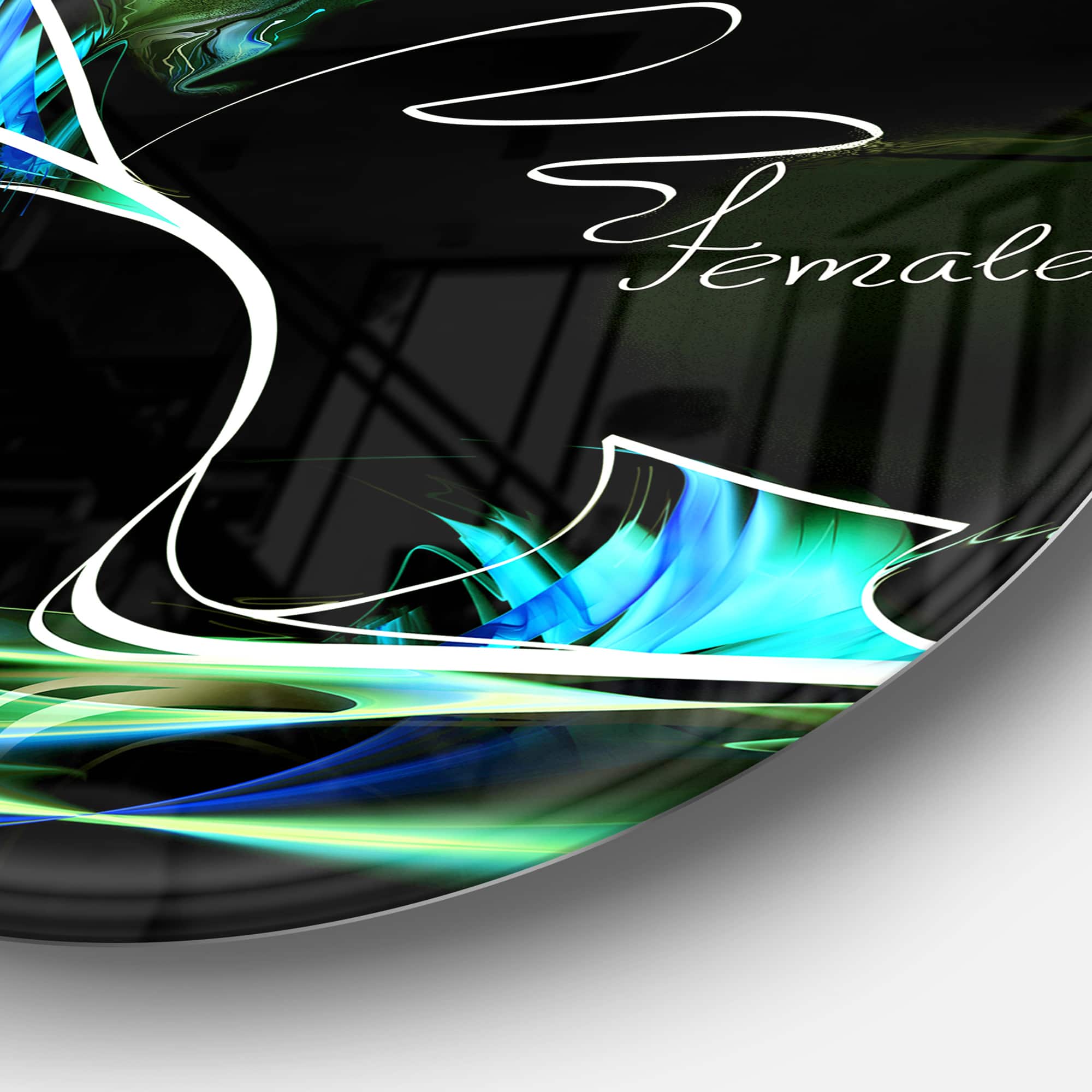 Designart - Green High Heel Show' Disc Abstract Circle Metal Wall Art