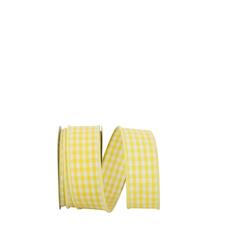 Reliant 1.375" x 10yd. Gingham Check Wired Ribbon