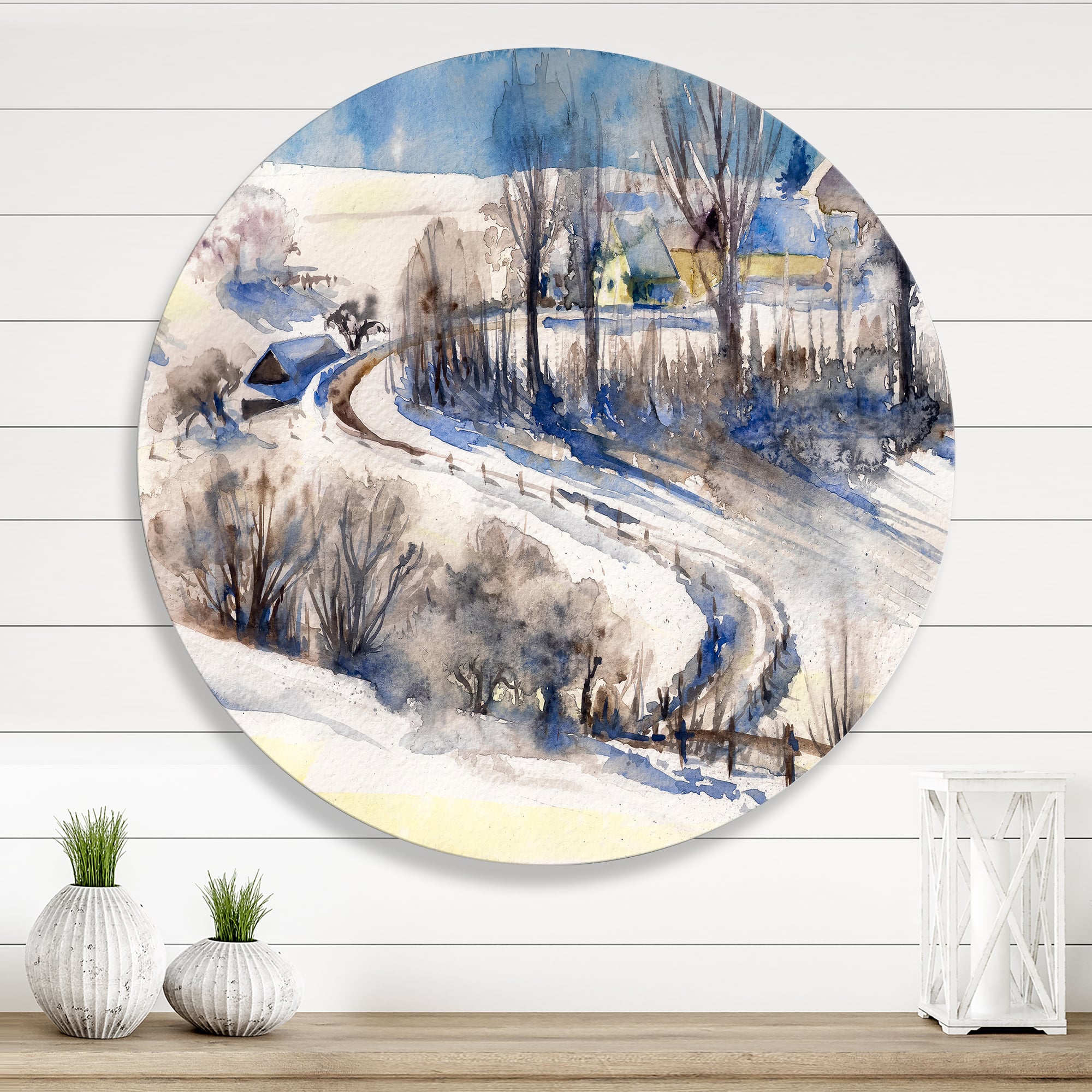 Designart - Country Road In Winter Times I