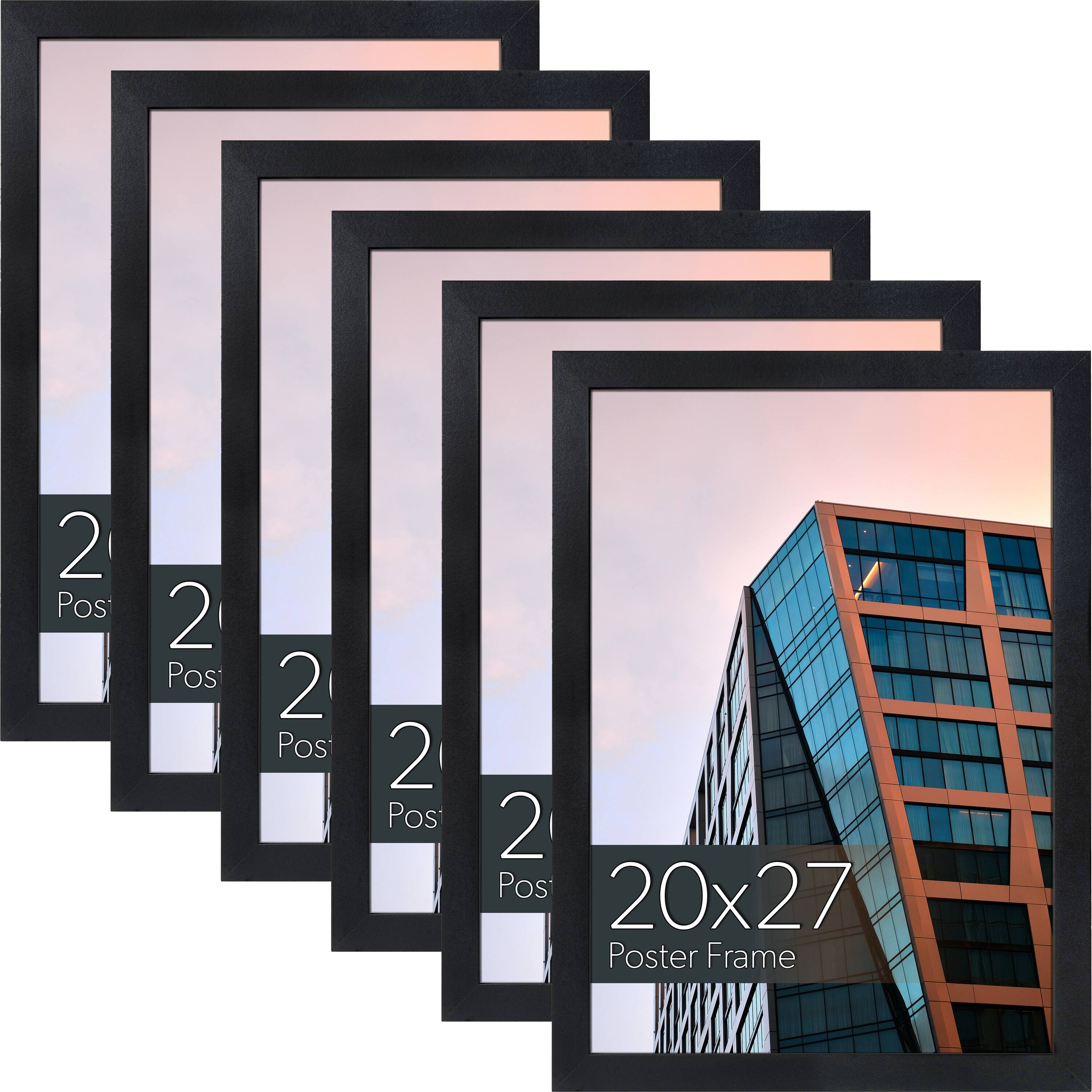 WallsThatSpeak Vertically or Horizontally Hanging Black Picture Frame, 6ct.