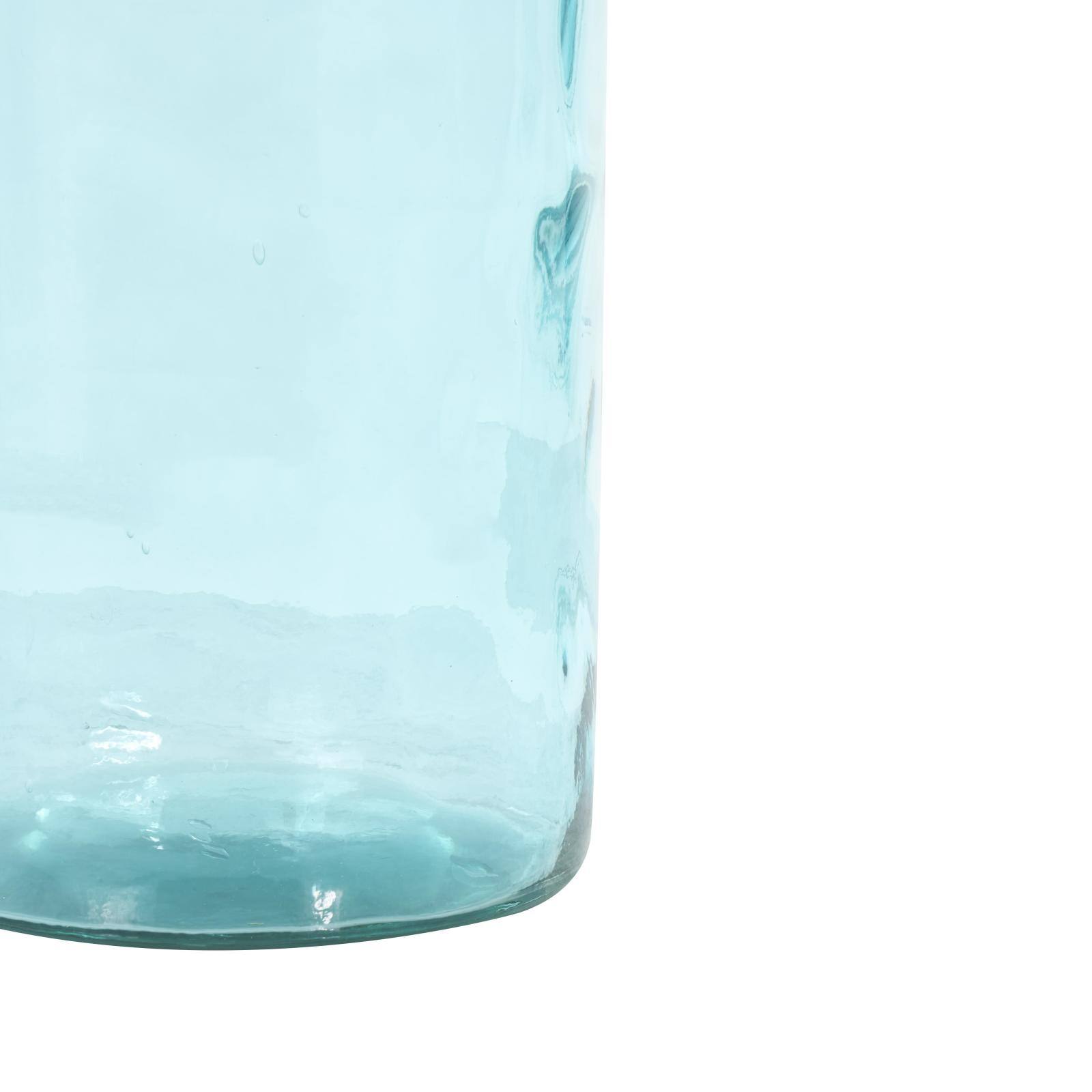 Teal Recycled Glass Handmade Tall Ombre Floor Vase