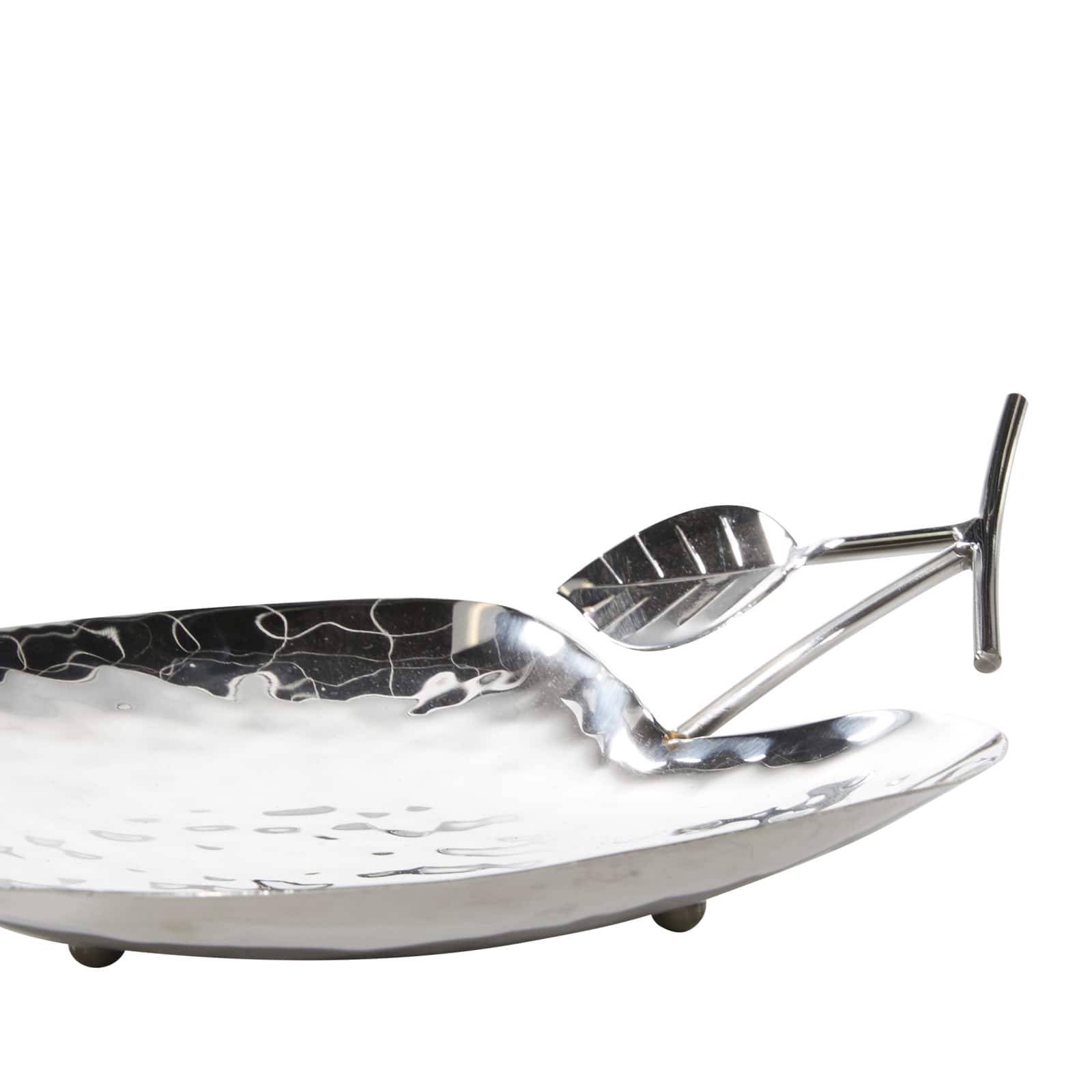 Silver Apple Stainless Steel Contemporary Tray Set