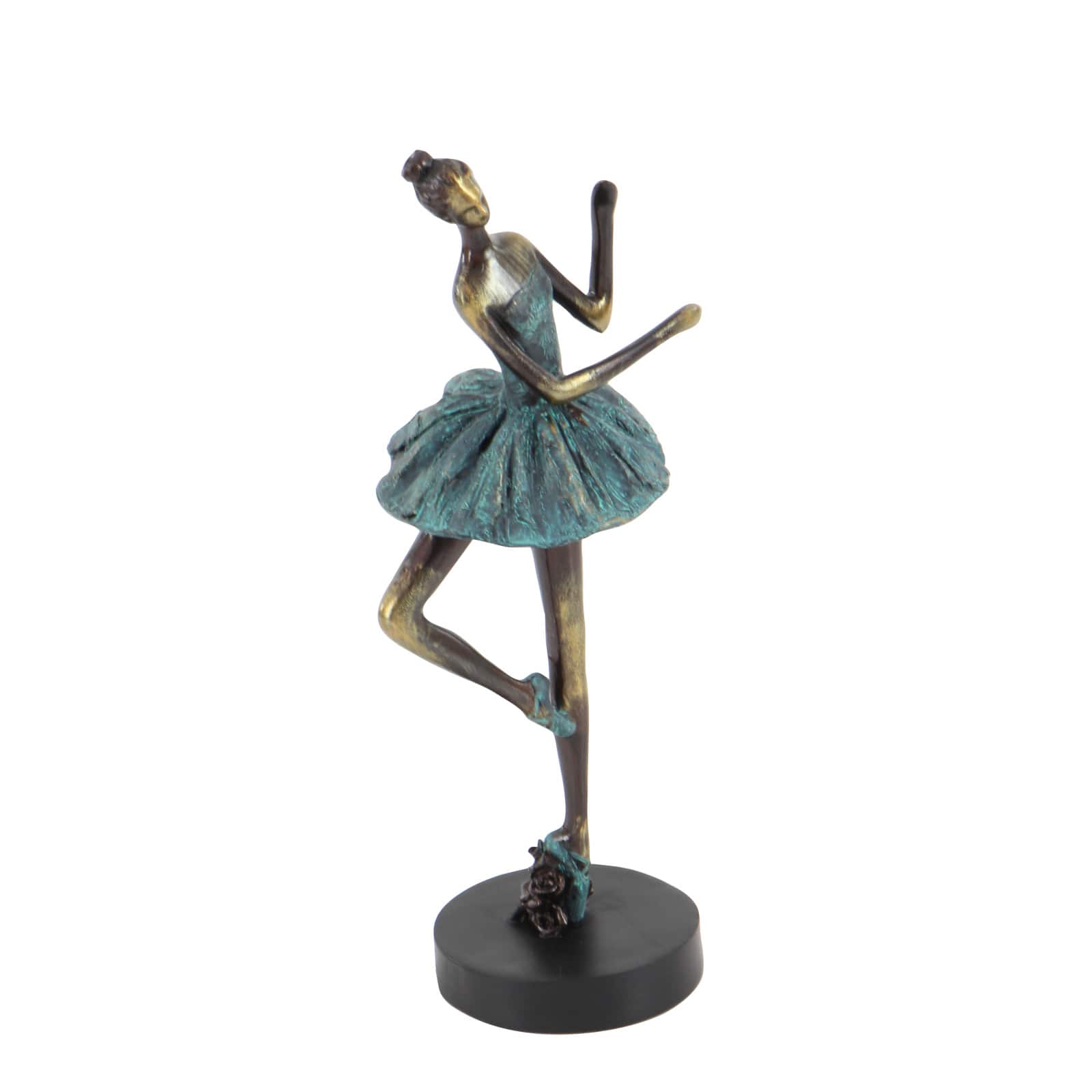 Set of 3 Teal Polystone Traditional Dancer Sculpture