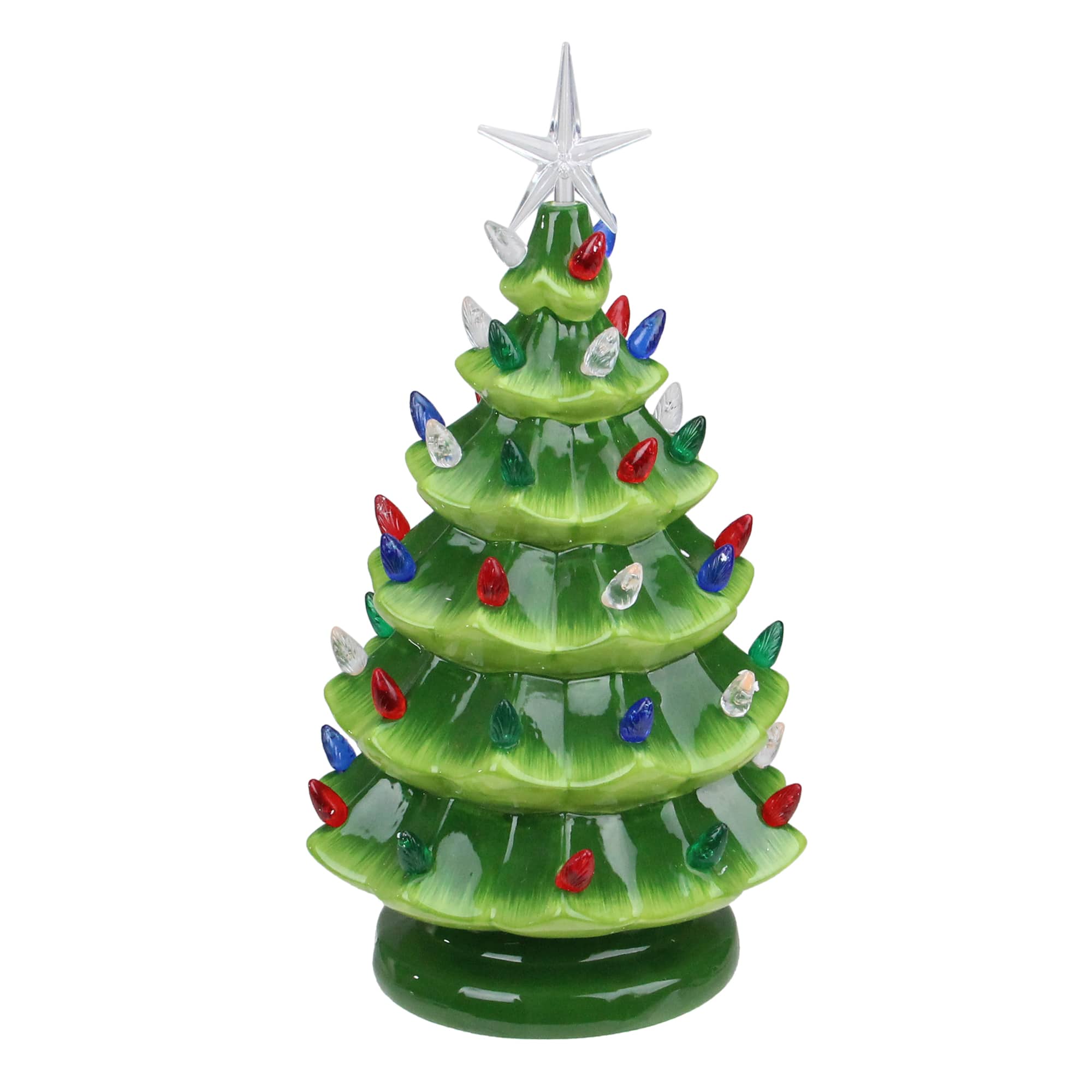 12.5" LED Lighted Retro Tabletop Christmas Tree with Star Topper By Northlight | 7" x 7" x 12.5" | Michaels®