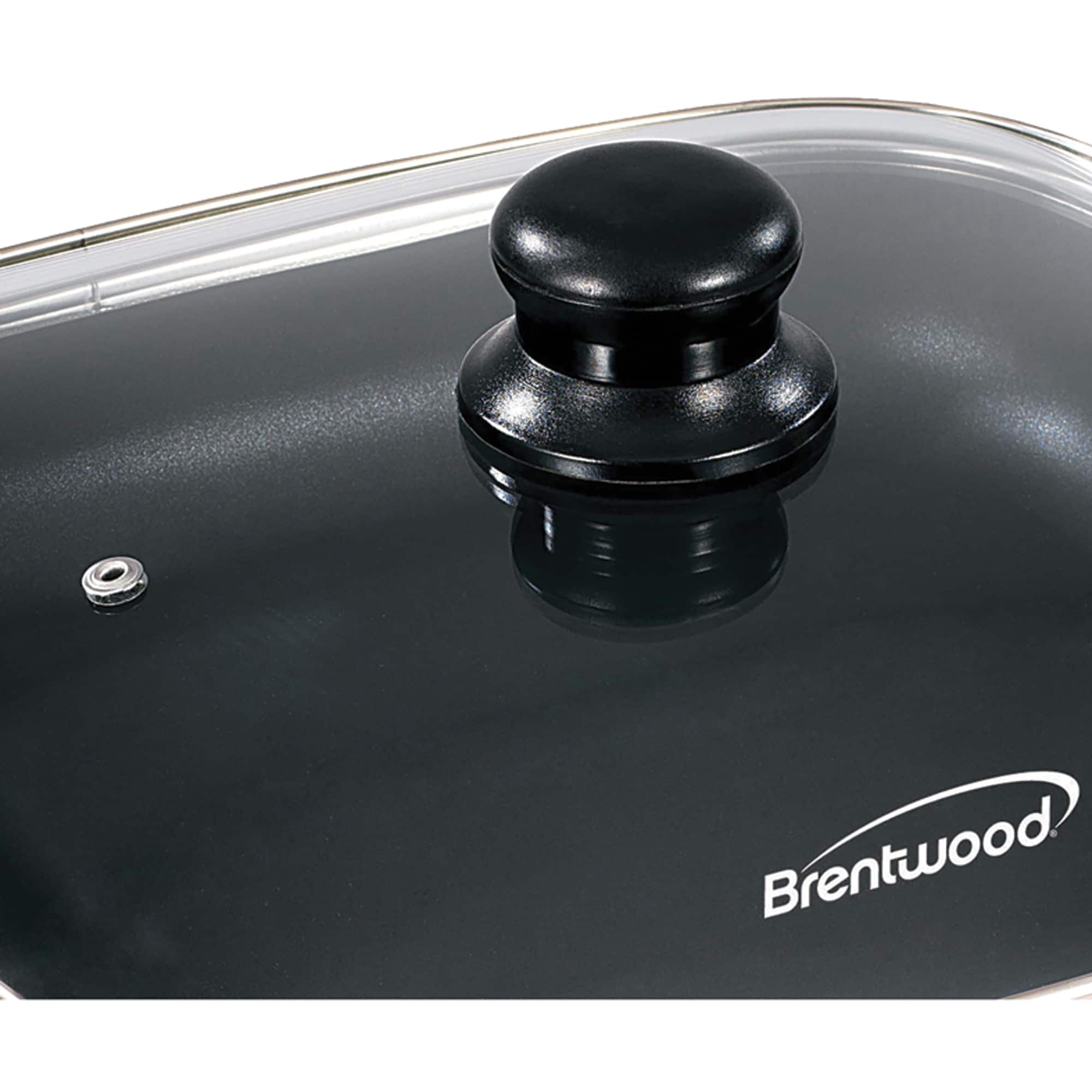 Brentwood 12" Black Nonstick Electric Skillet with Glass Lid