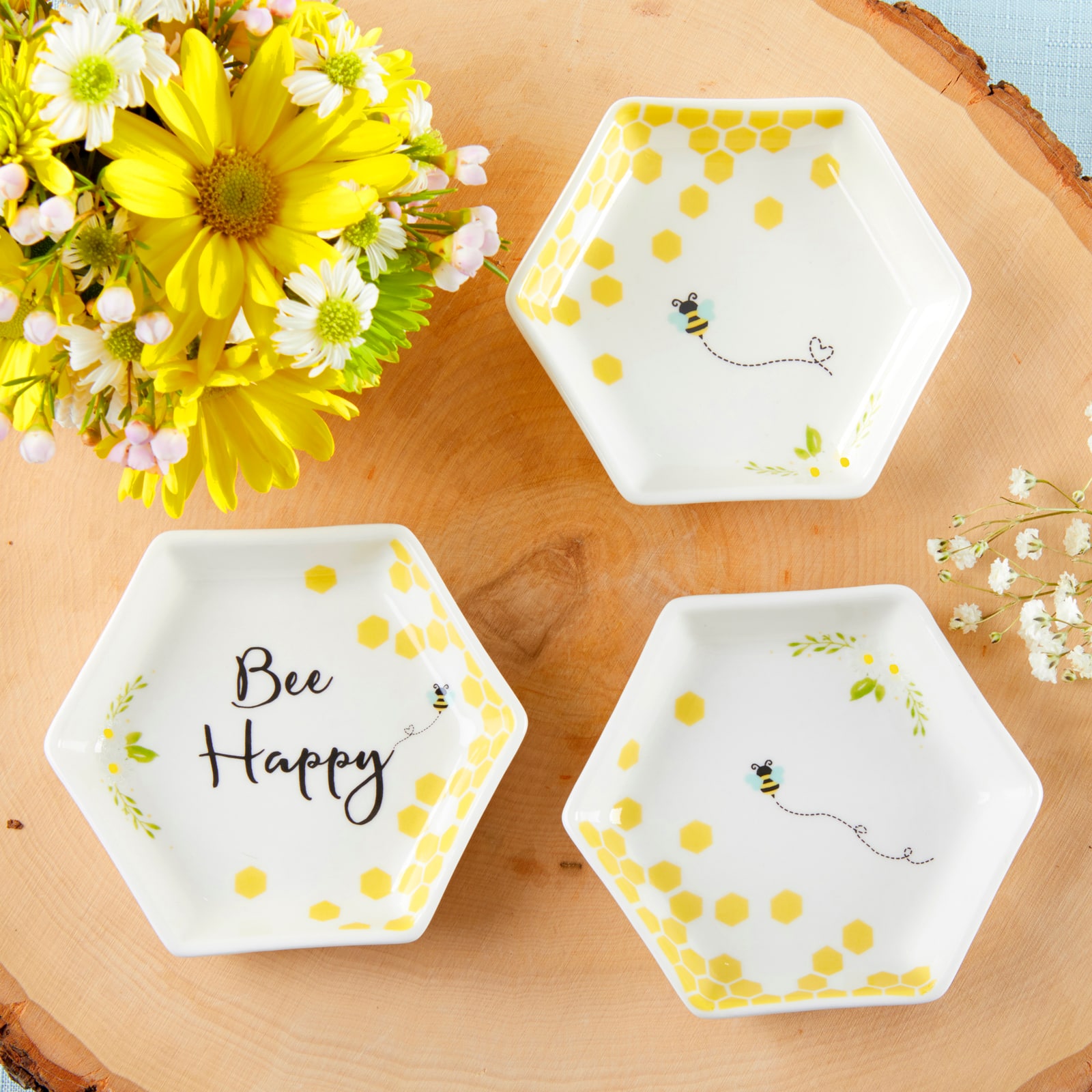 Kate Aspen® Bee Happy Trinket Dish, 3ct.