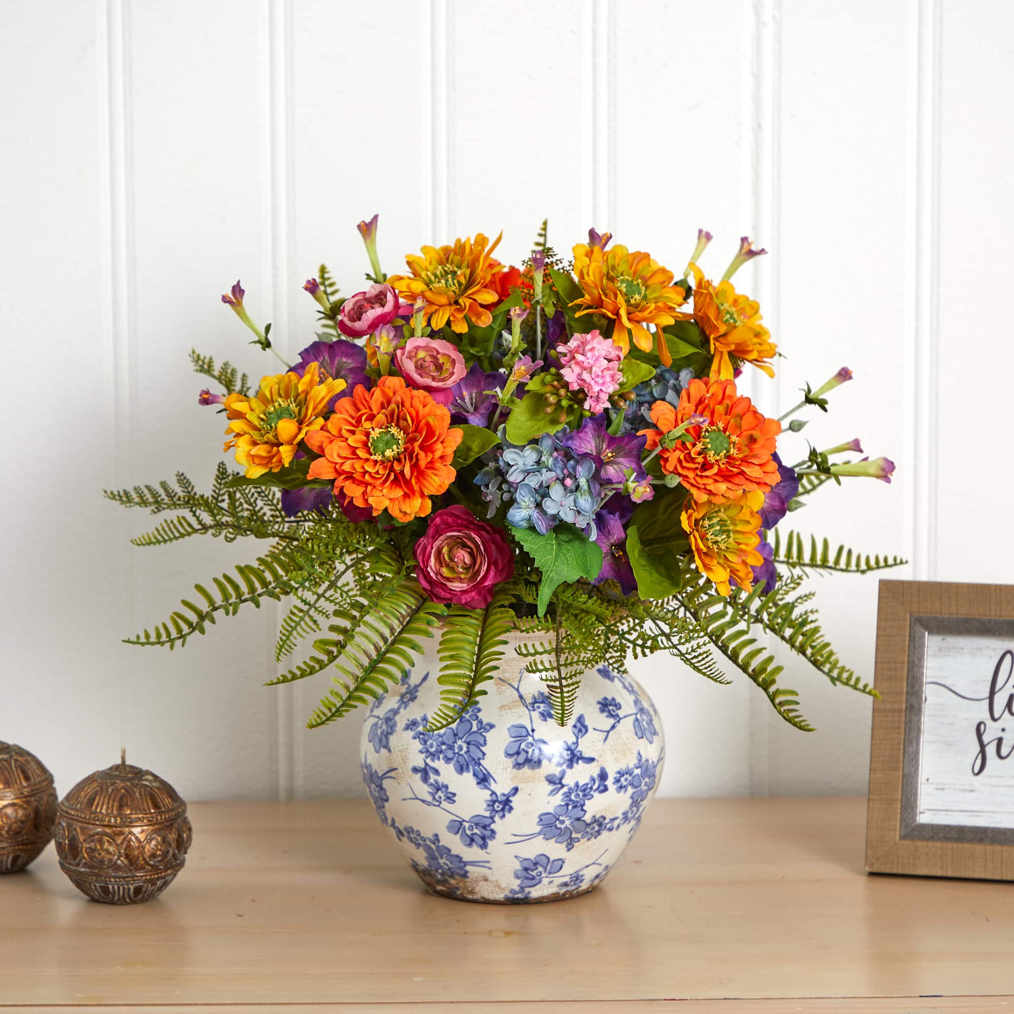 15" Mixed Floral Arrangement in Floral Vase
