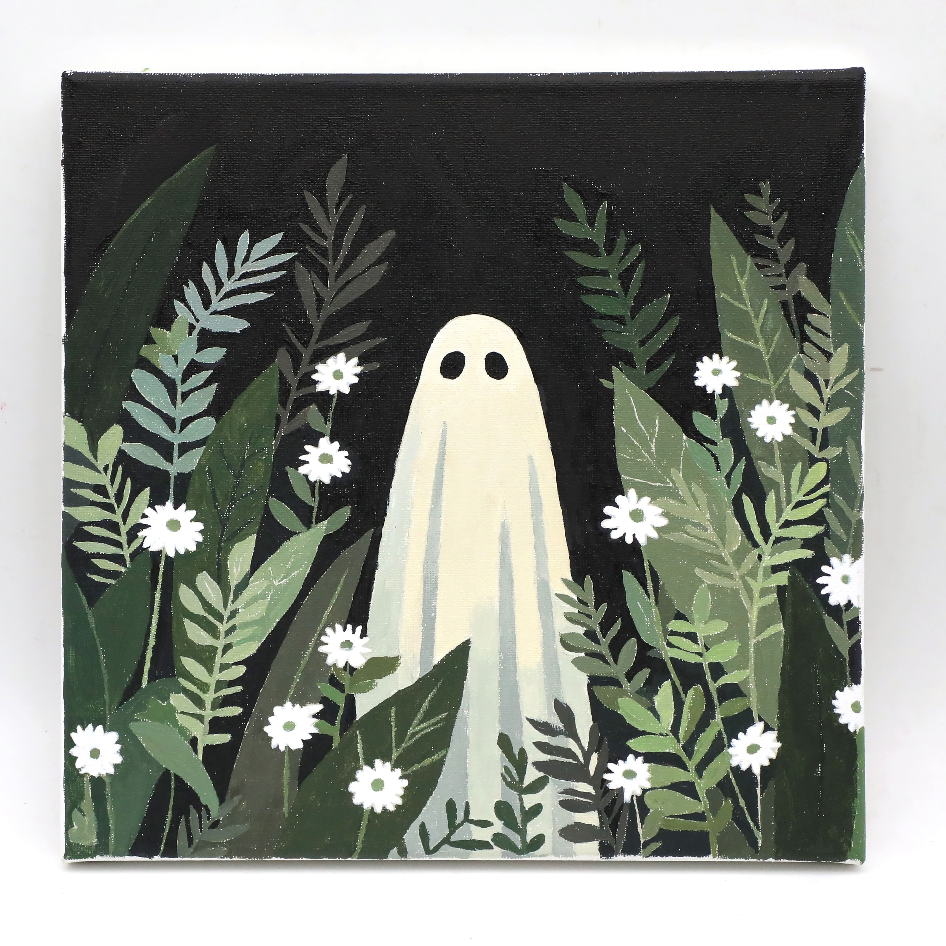 11" x 11" Ghost in Greenery Canvas Painting Kit by Craft Smart®