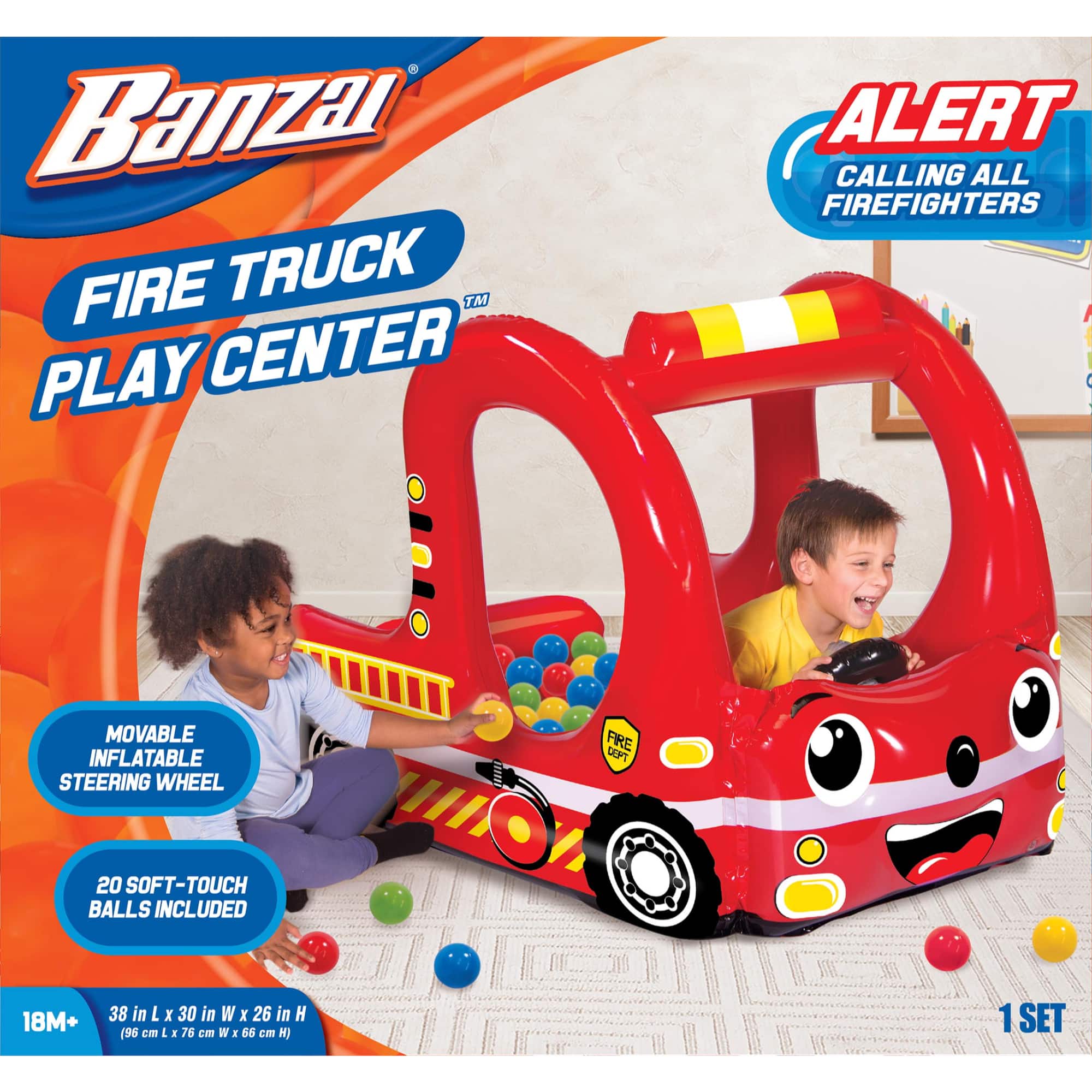 Banzai Rescue Fire Team Play Center Ball Pit With 20 Balls