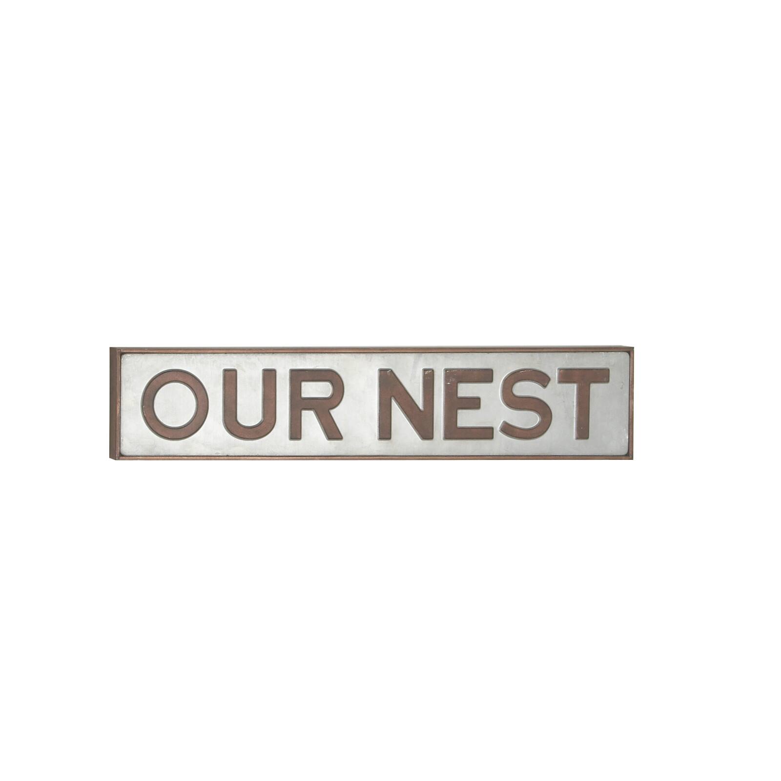36" Gray Farmhouse Metal Wall Sign
