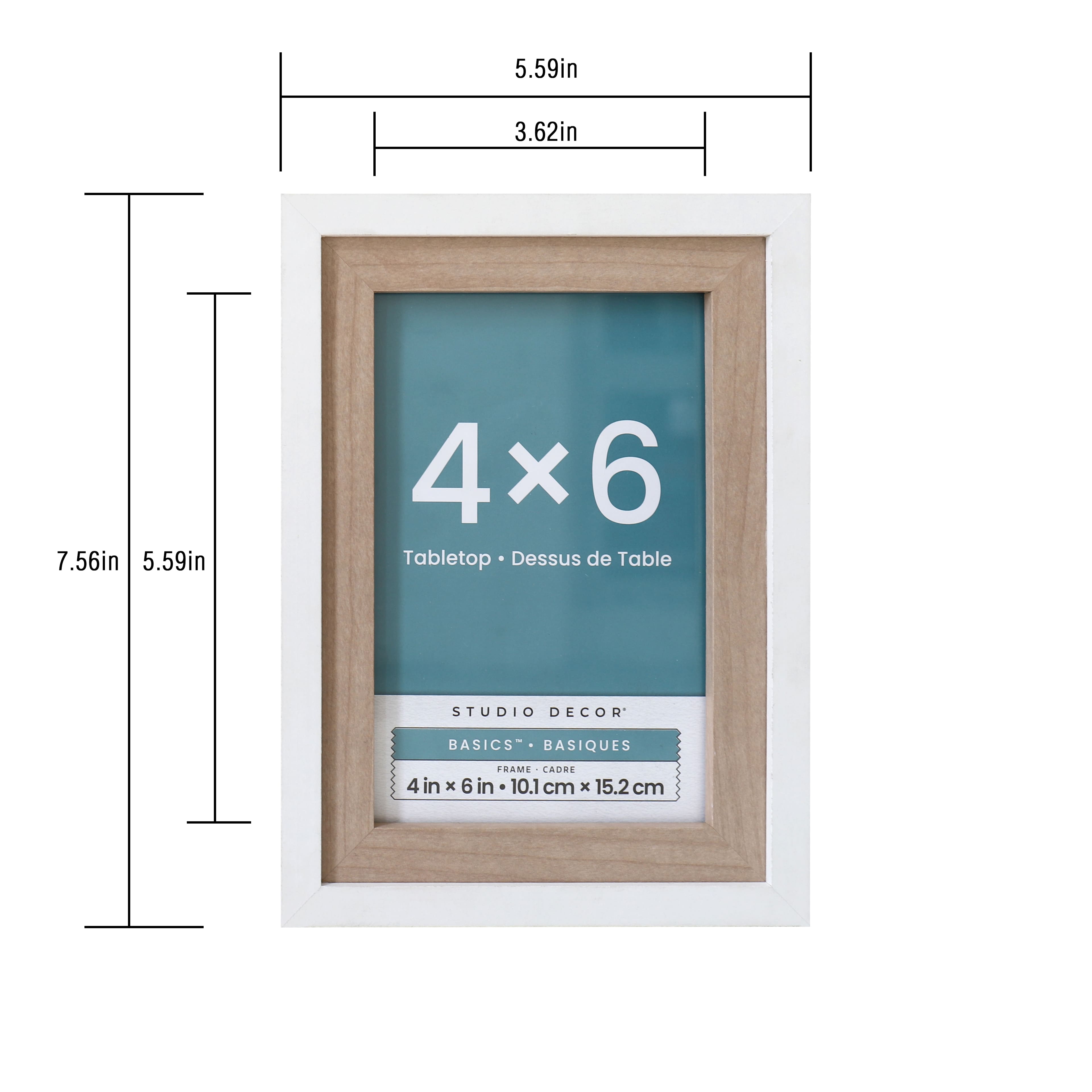 6 Pack: Basics™ 4" x 6" White & Natural Two-Tone Frame by Studio Décor®