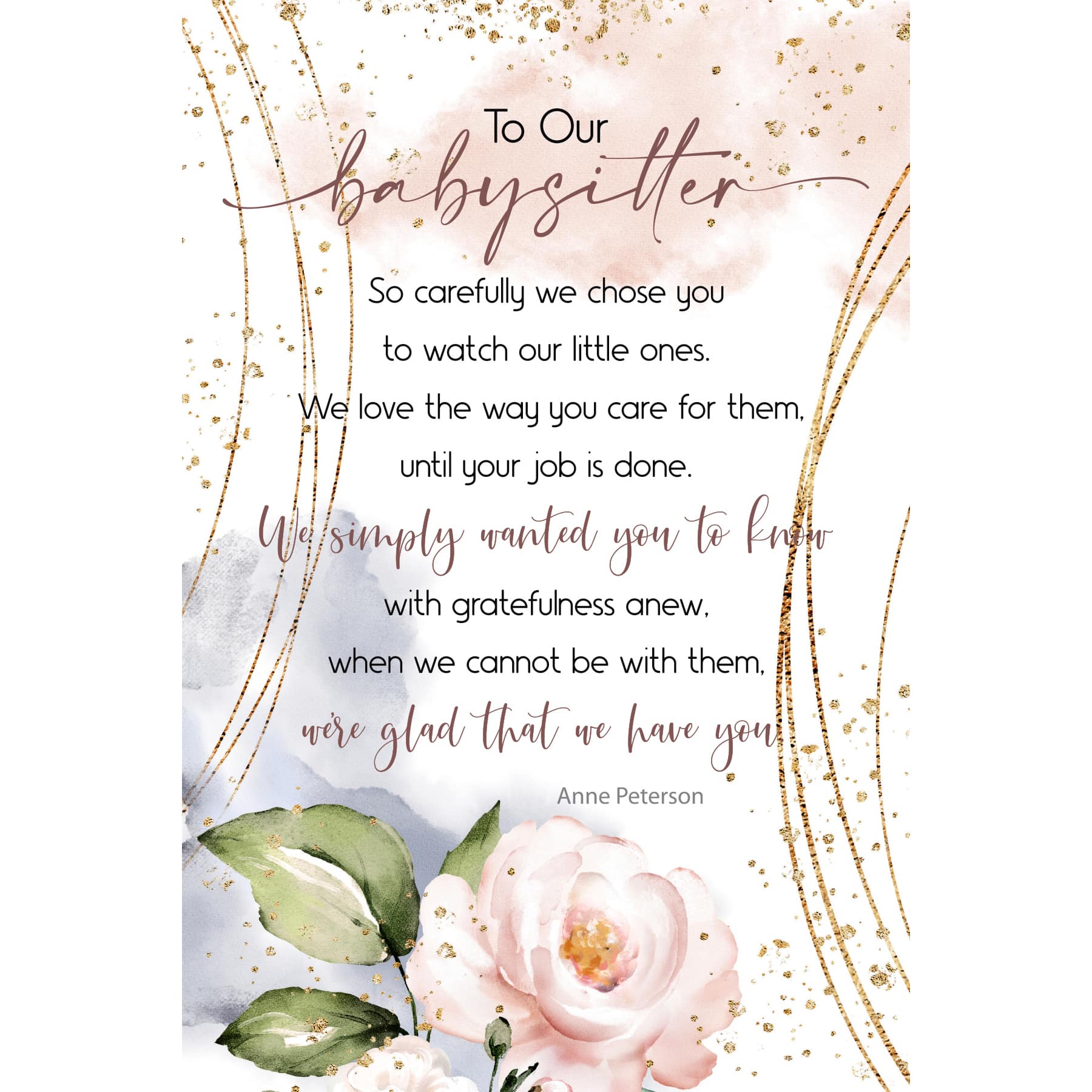 To Our Babysitter Inspirational Wood Plaque