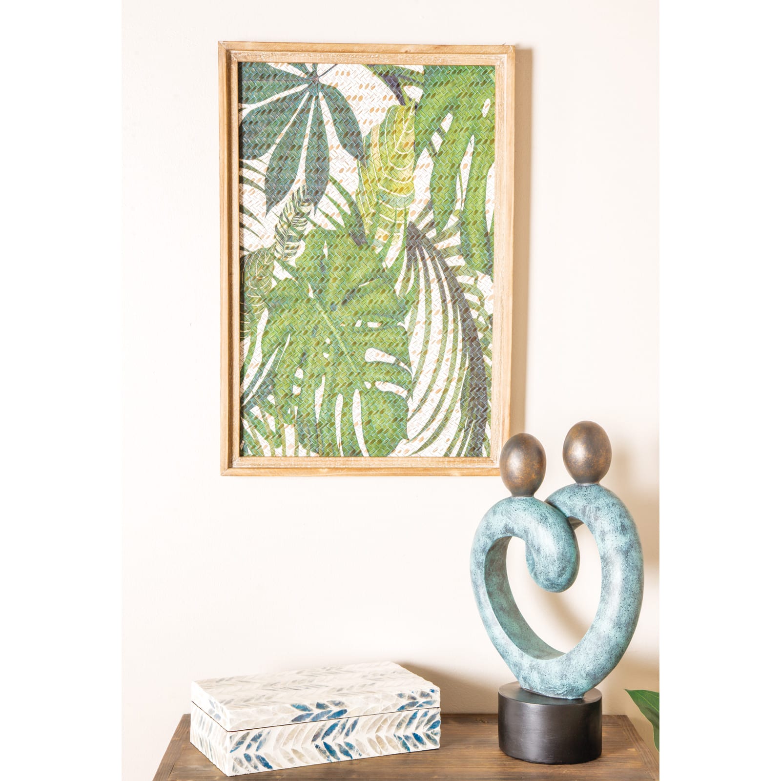 25" Green & Brown Wood Boho Palm Wall Decor, 2ct.