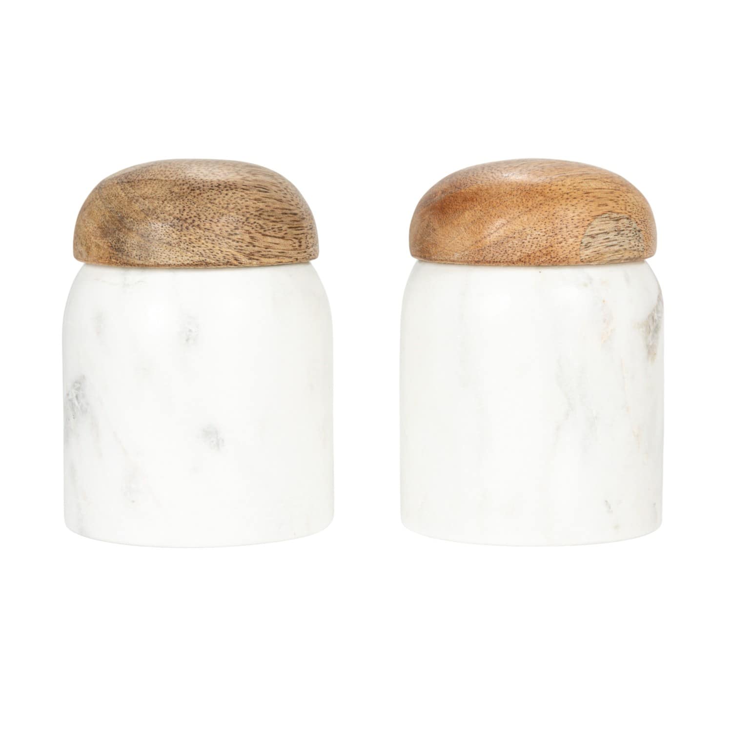 Hello Honey® 4" White Marble & Mango Wood Pinch Pot with Lid