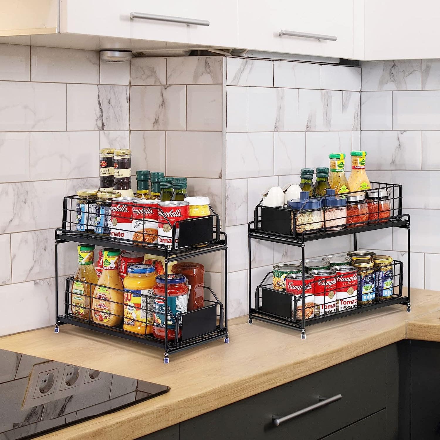 NEX™ 14" 2-Tier Under Sink Rack Organizer with Sliding Drawers