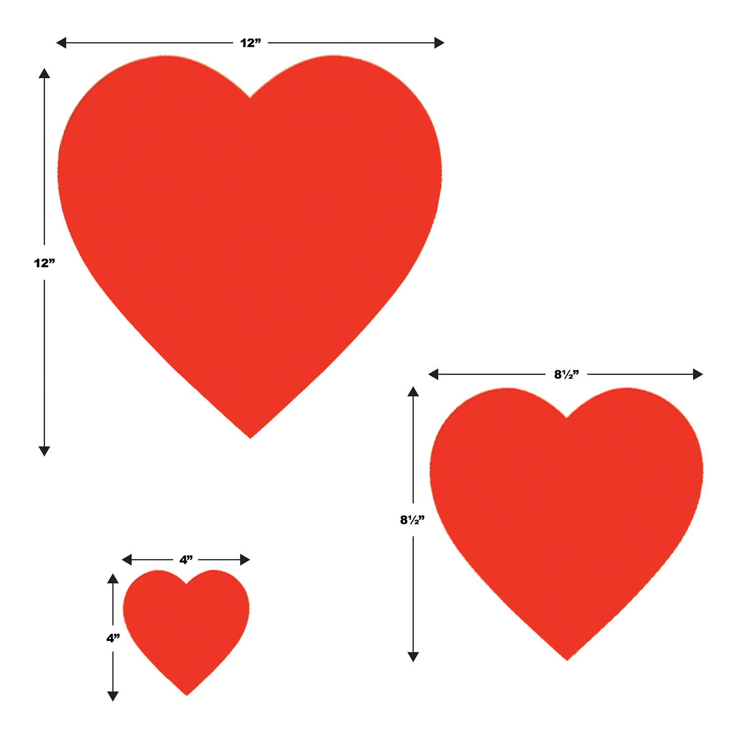 Beistle Red Printed Heart Cutouts Set