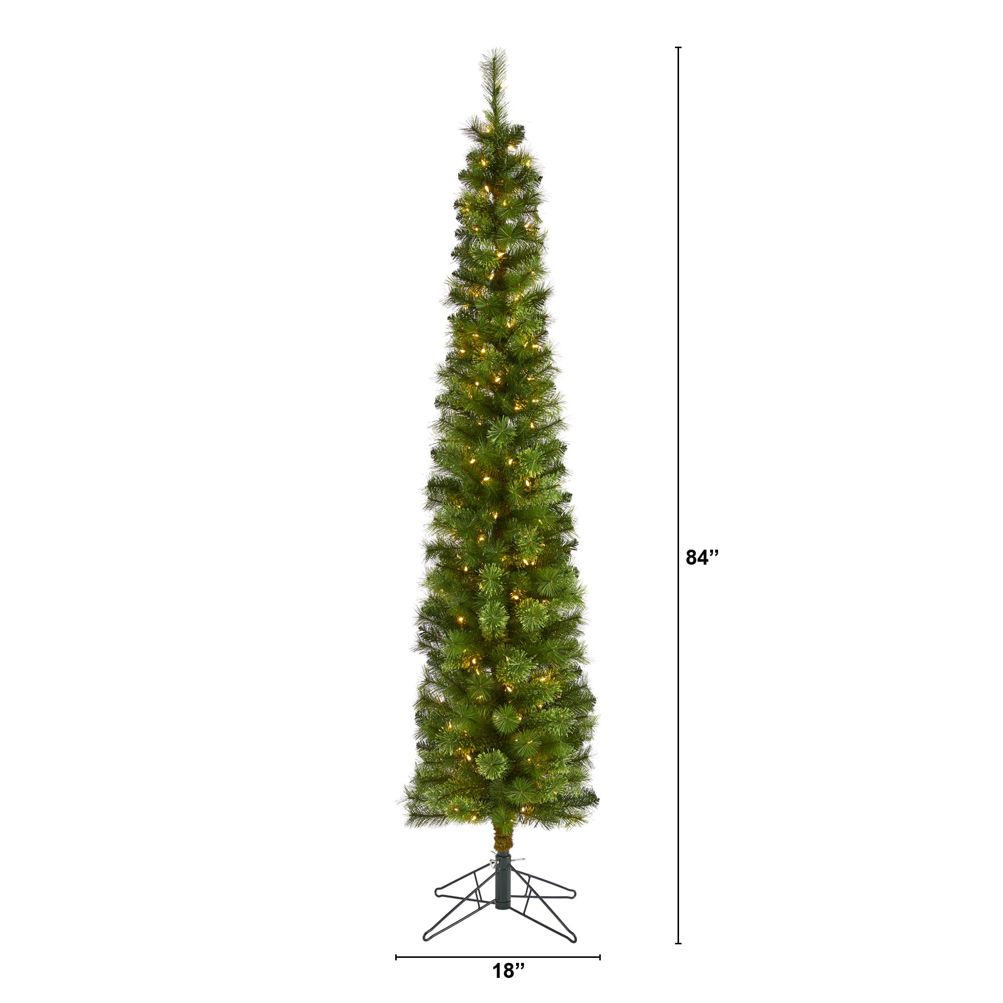 7ft. Pre-Lit Green Artificial Christmas Tree, Clear LED Lights